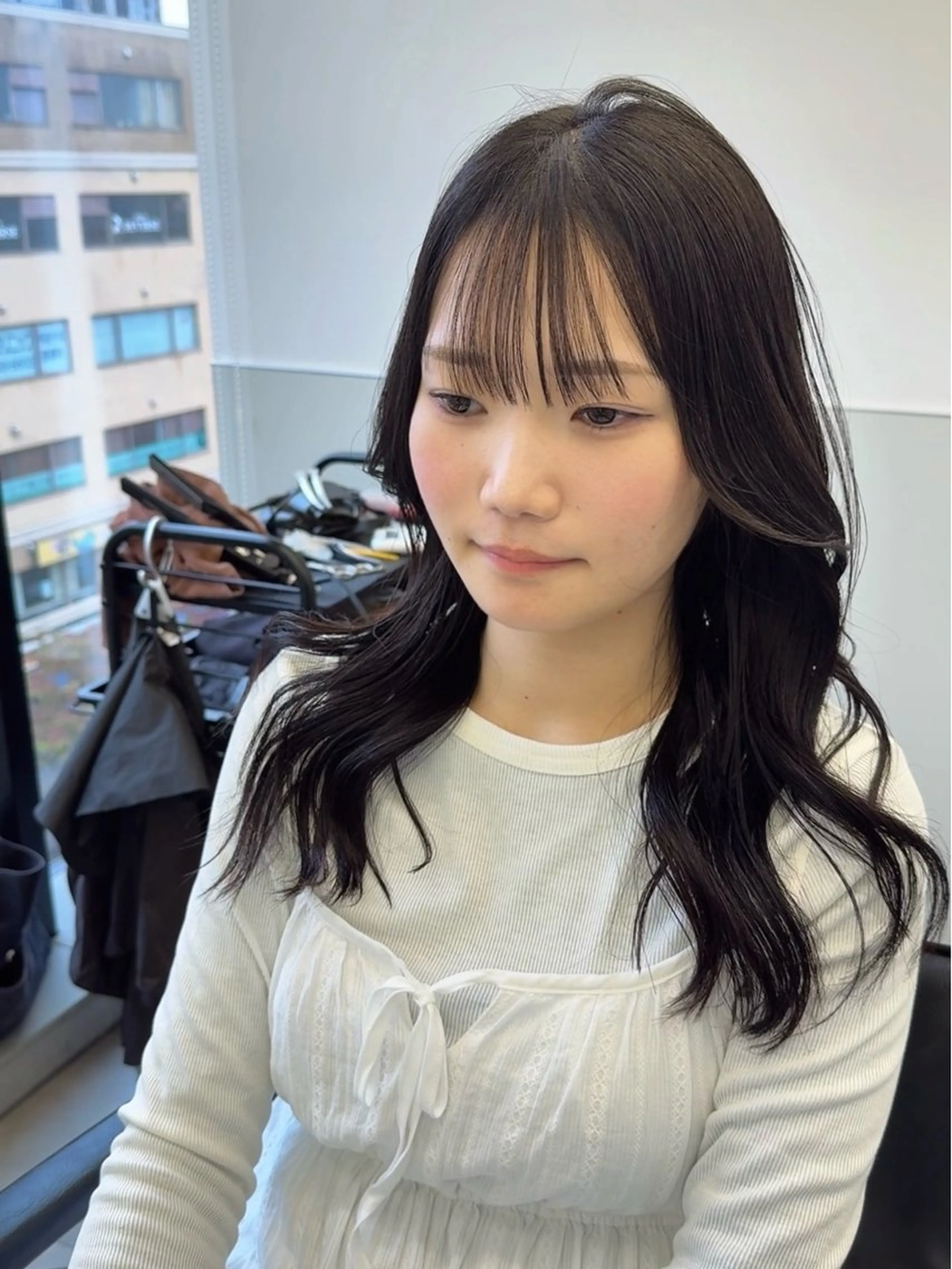 ロング 韓国風ヘア レイヤーカット トリートメント ワンホンヘア カット 縮毛矯正 トリートメント GO TODAY シェアサロン 町田店所属・韓国ヘア🇰🇷 スズキのヘアスタイル