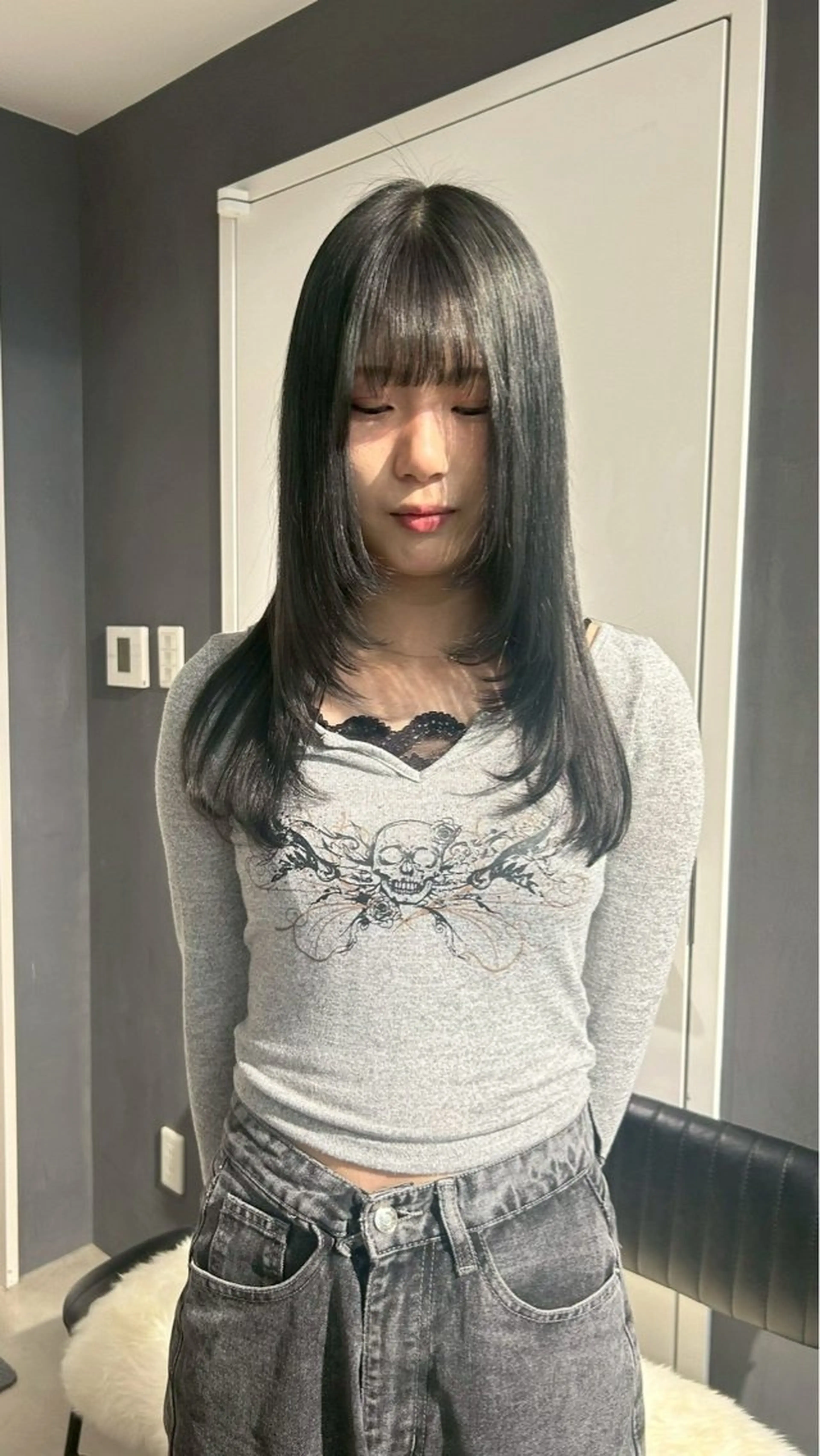 ロング レイヤーカット カットカラーモデル 小笹花純のヘアスタイル