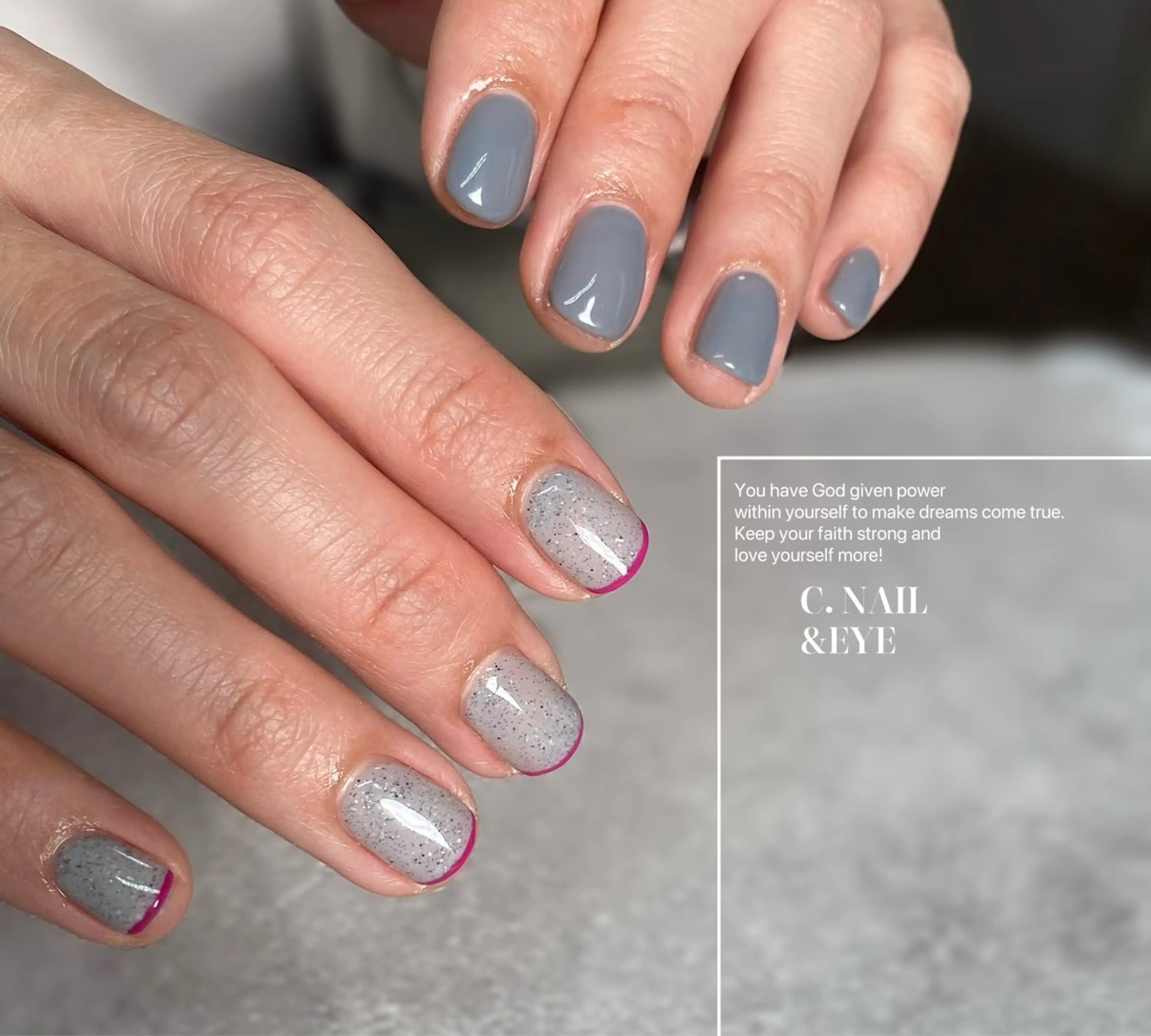 ネイル フラッシュネイル フットネイル ハート 氷ネイル・うるうるネイル キラキラネイル C.Nail &Eye筑紫駅のネイルデザイン