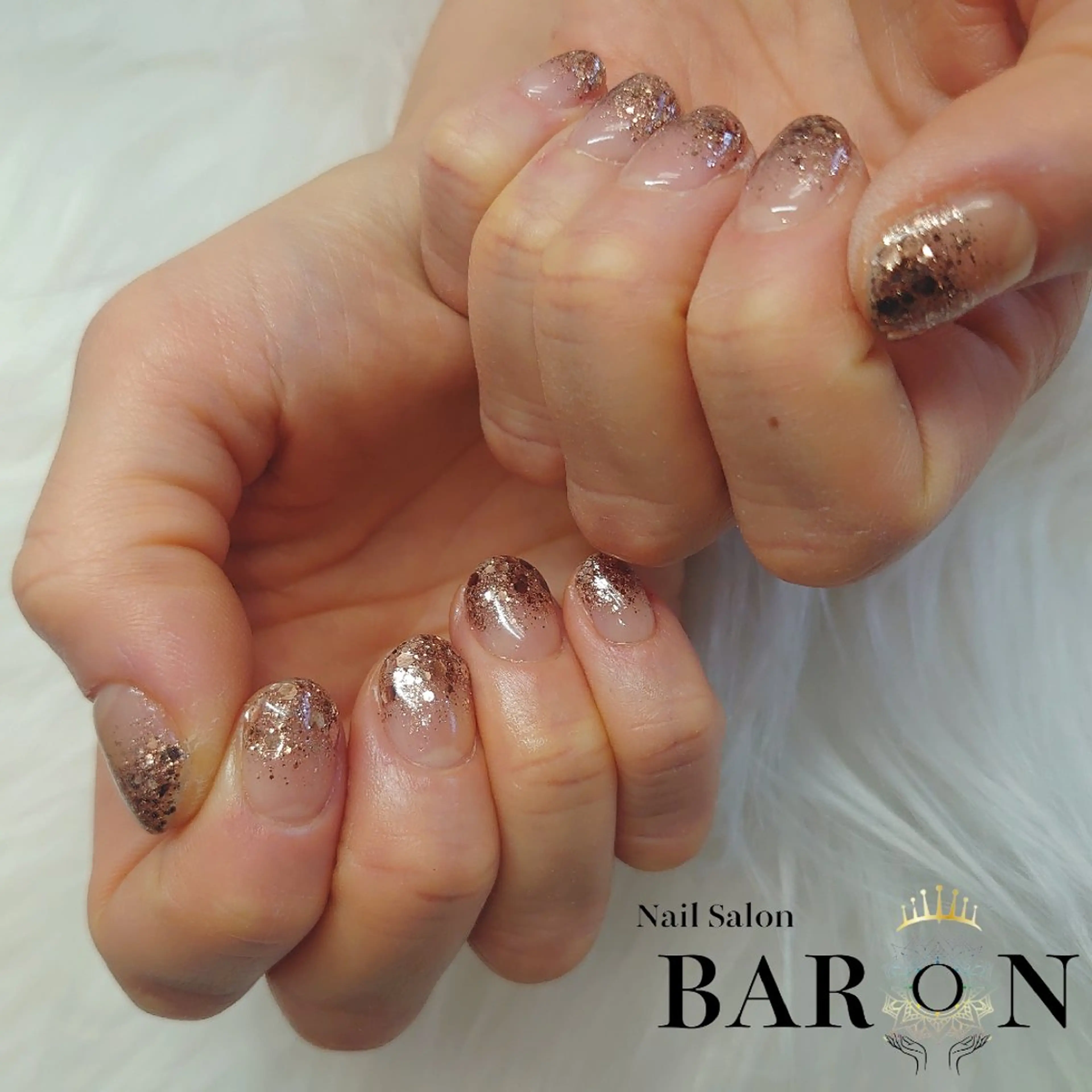 ネイル グラデーション ラメ(グリッター) ラメグラデーション ♛BARON♛ AOIのネイルデザイン