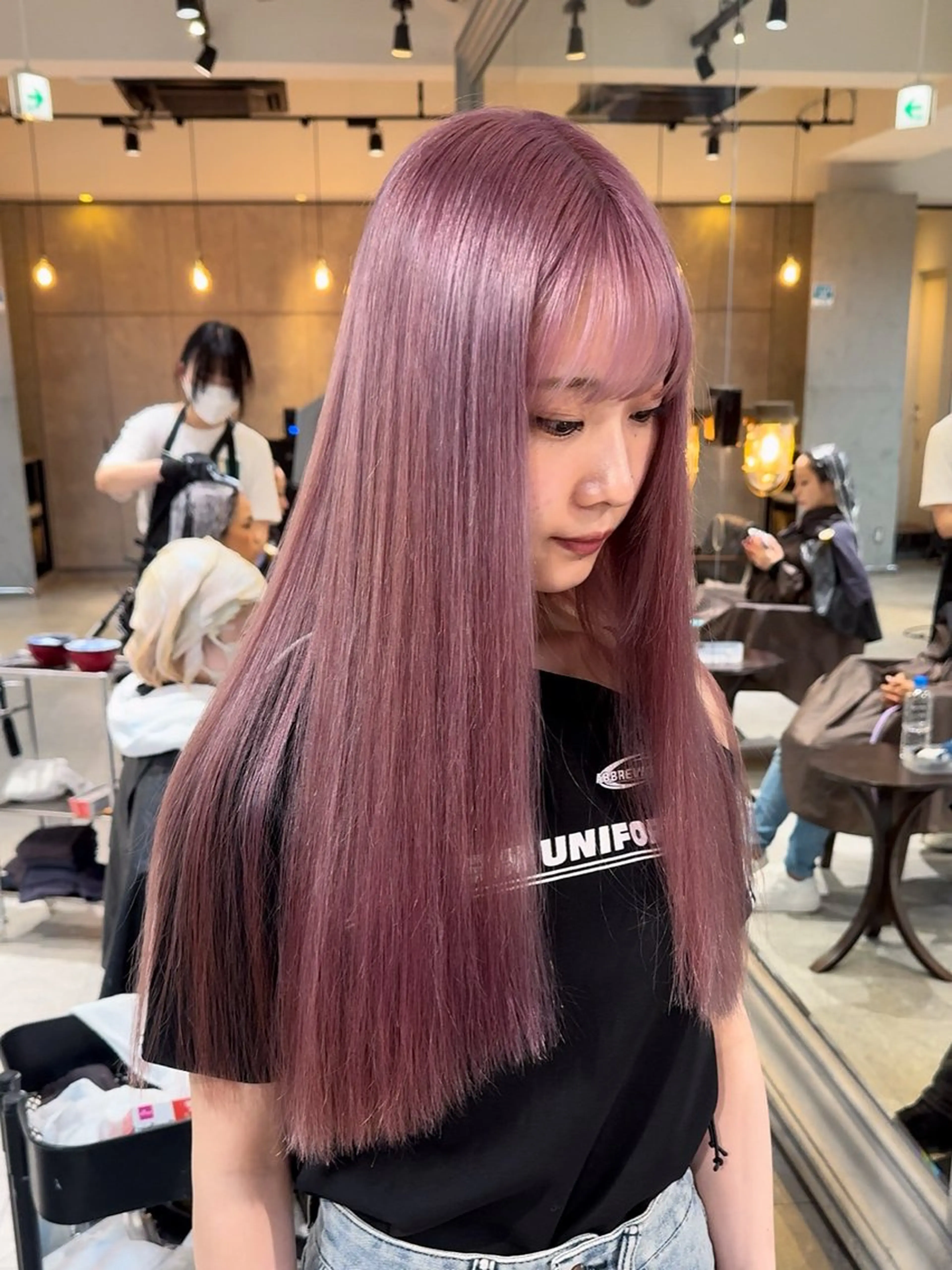ロング カラー ヘアカラー 🩵ྀིハイトーン みほ🎀🫐のヘアスタイル