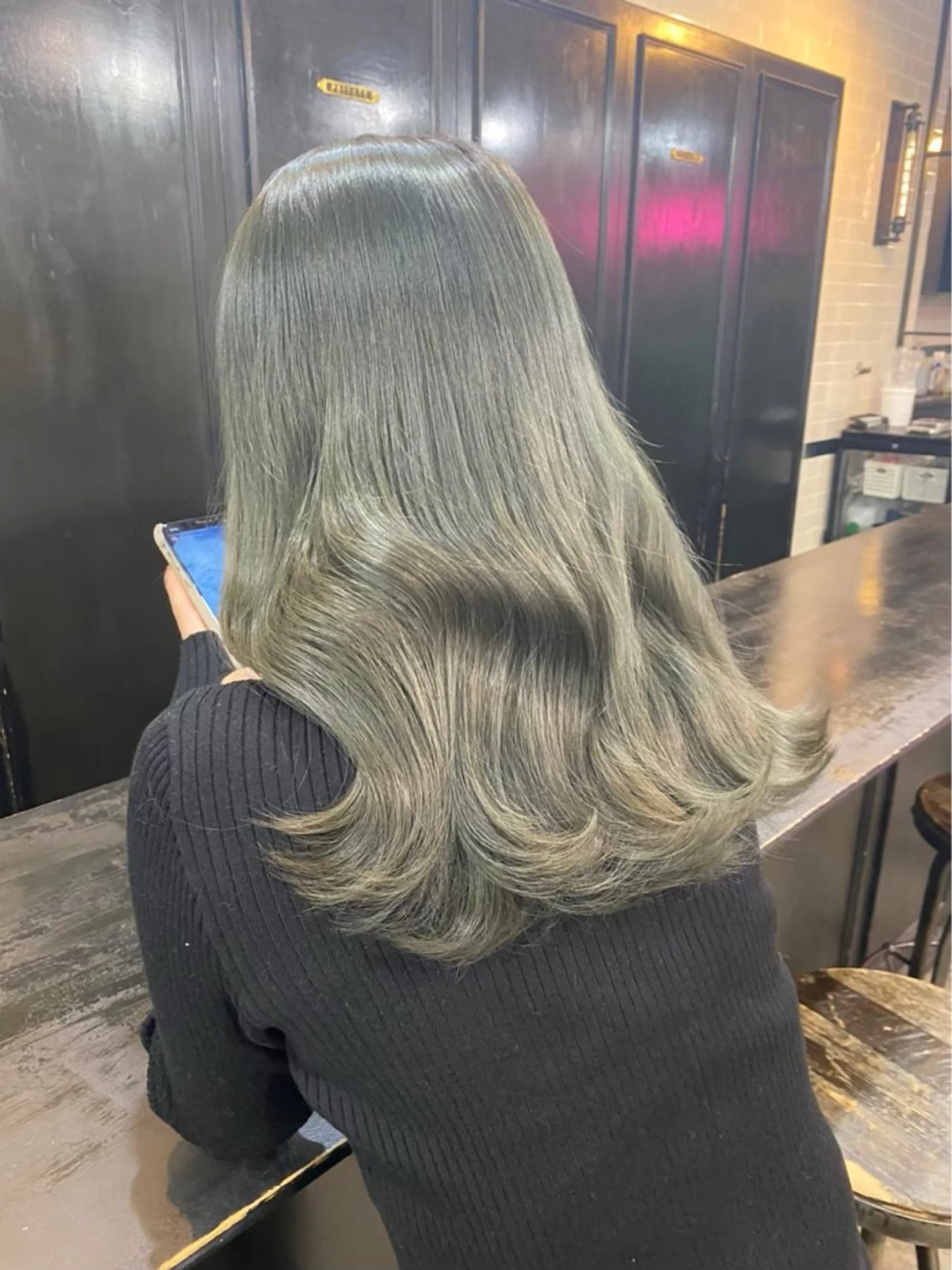 セミロング カラー ヘアアレンジ ヘアカラー トリートメント ヘアセット 🫧透明感／艶カラー 🫧Ryuseiのヘアスタイル