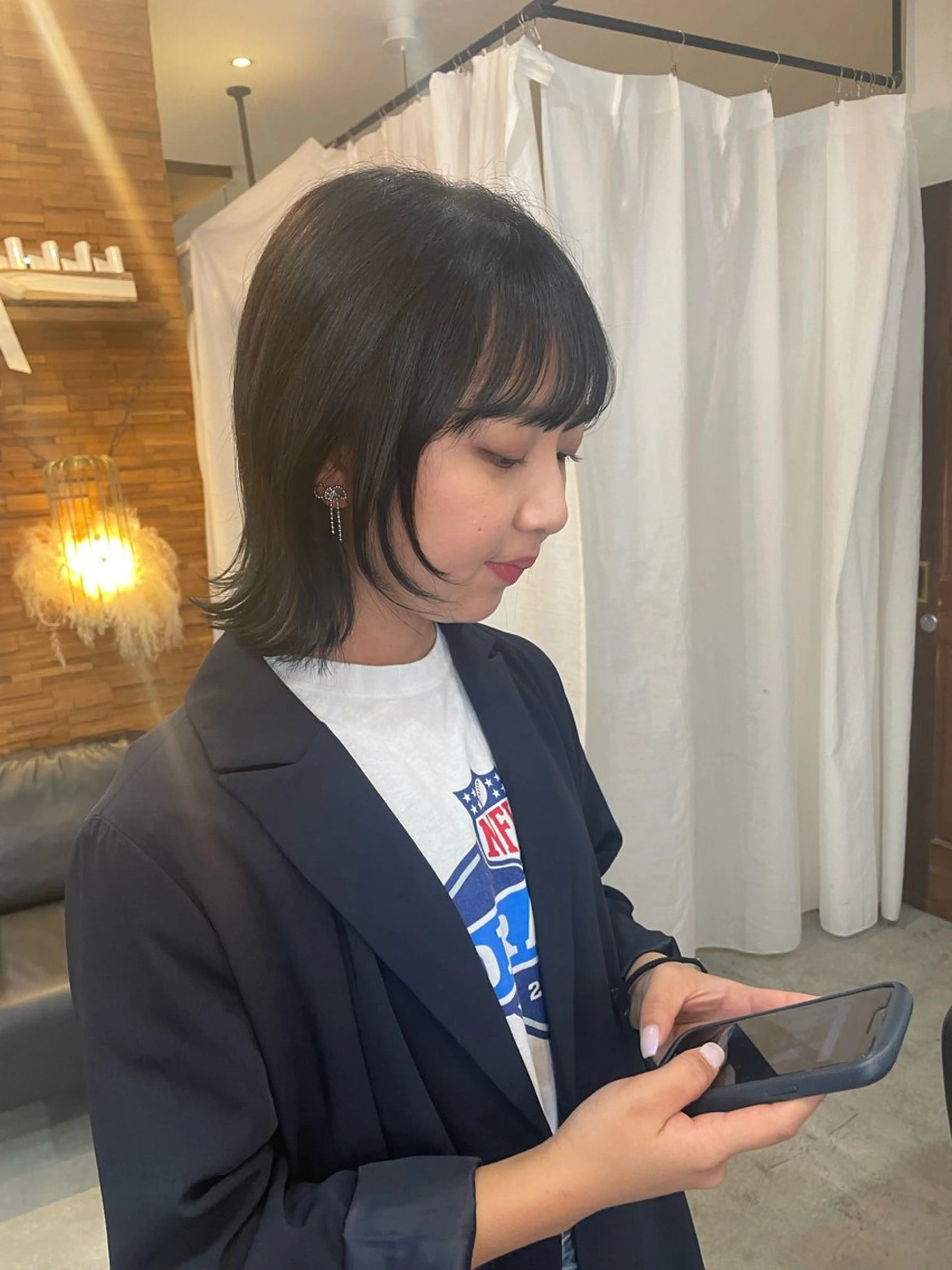 ミディアム 顔周りカット カット ヘアカラー 顔周りカット 🎀サヤカ🎀のヘアスタイル