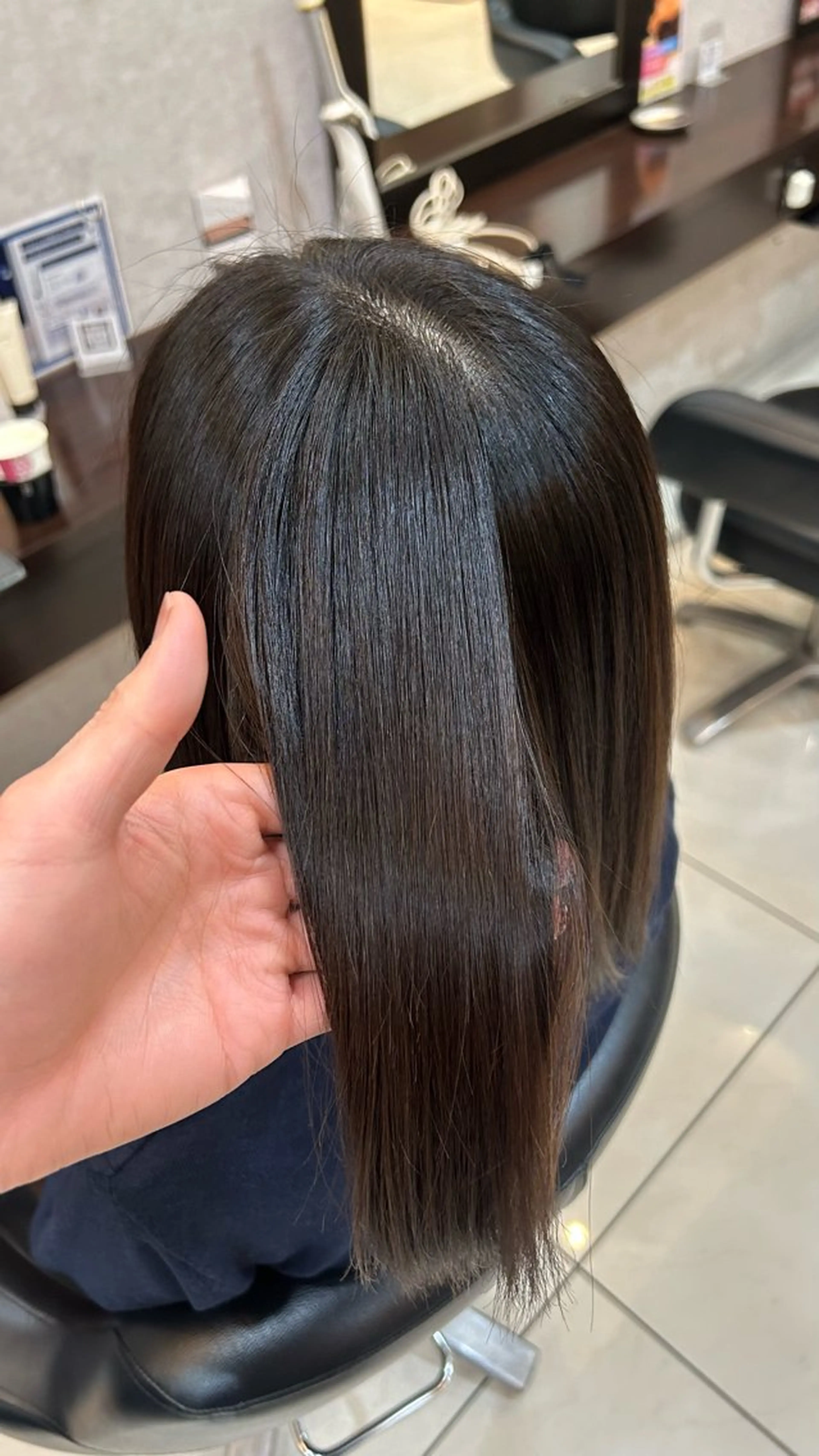 ミディアム 縮毛矯正 縮毛矯正 吉田 拓人のヘアスタイル