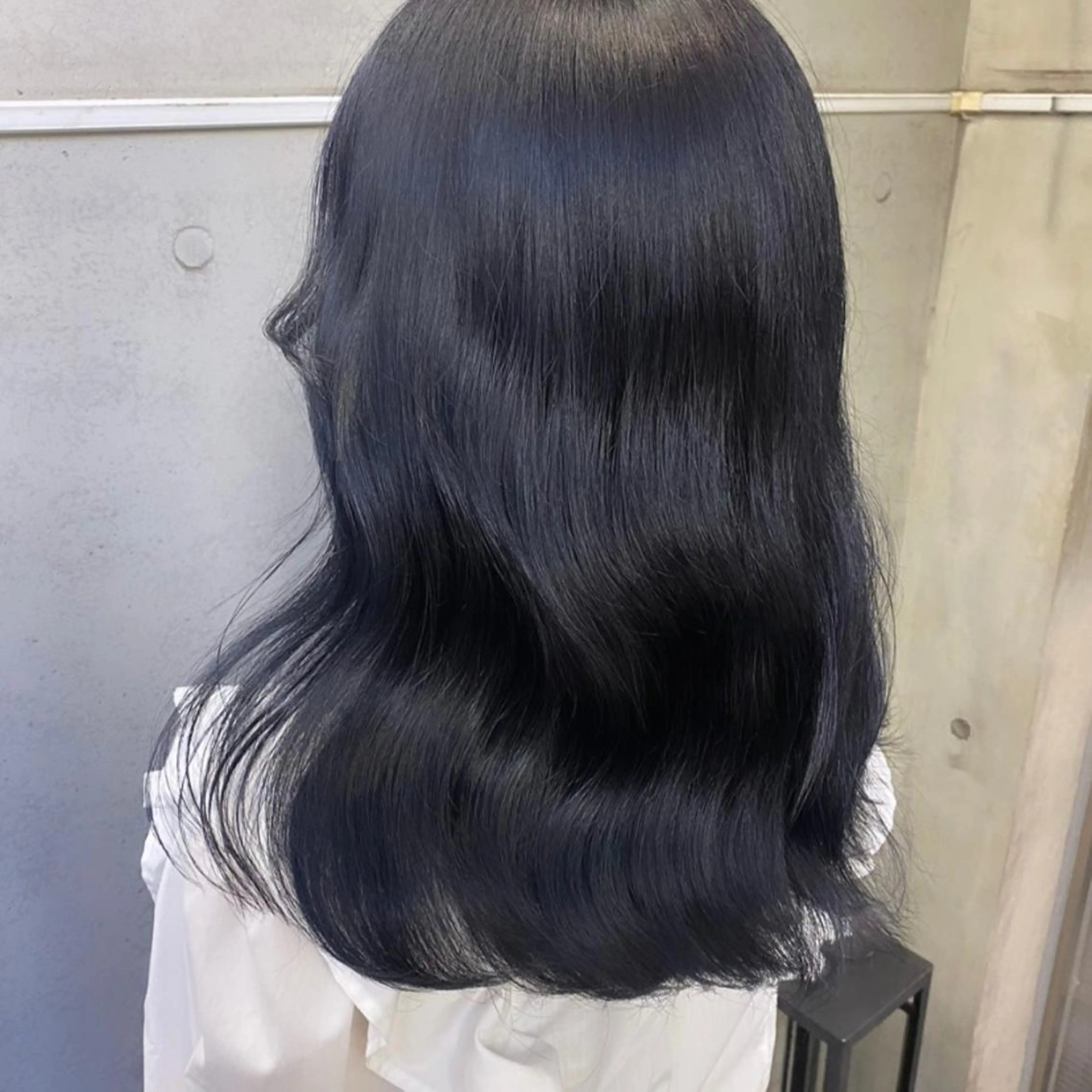 セミロング カラー アッシュ ベージュカラー 黒髪 ブルーカラー ブルーブラック 透明感/韓国風 🤍mito🤍のヘアスタイル