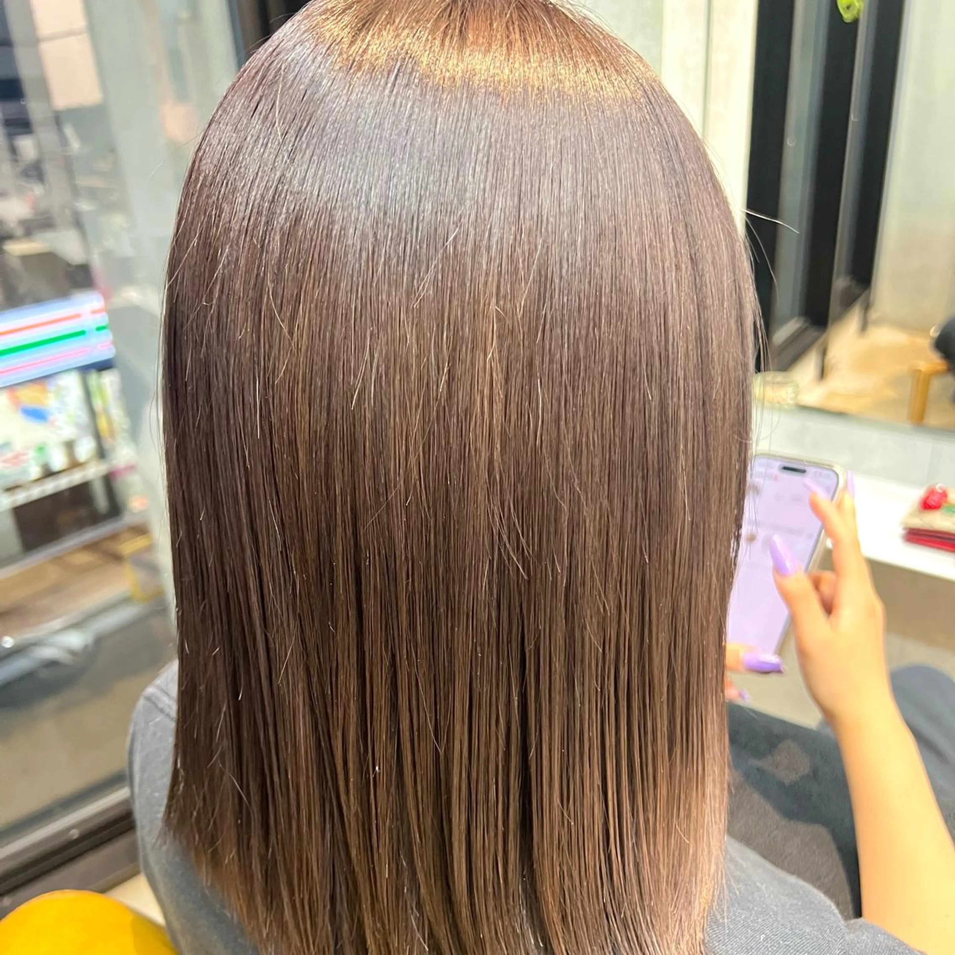 セミロング カラー カコ/レイヤーカット ヘアアレンジのヘアスタイル