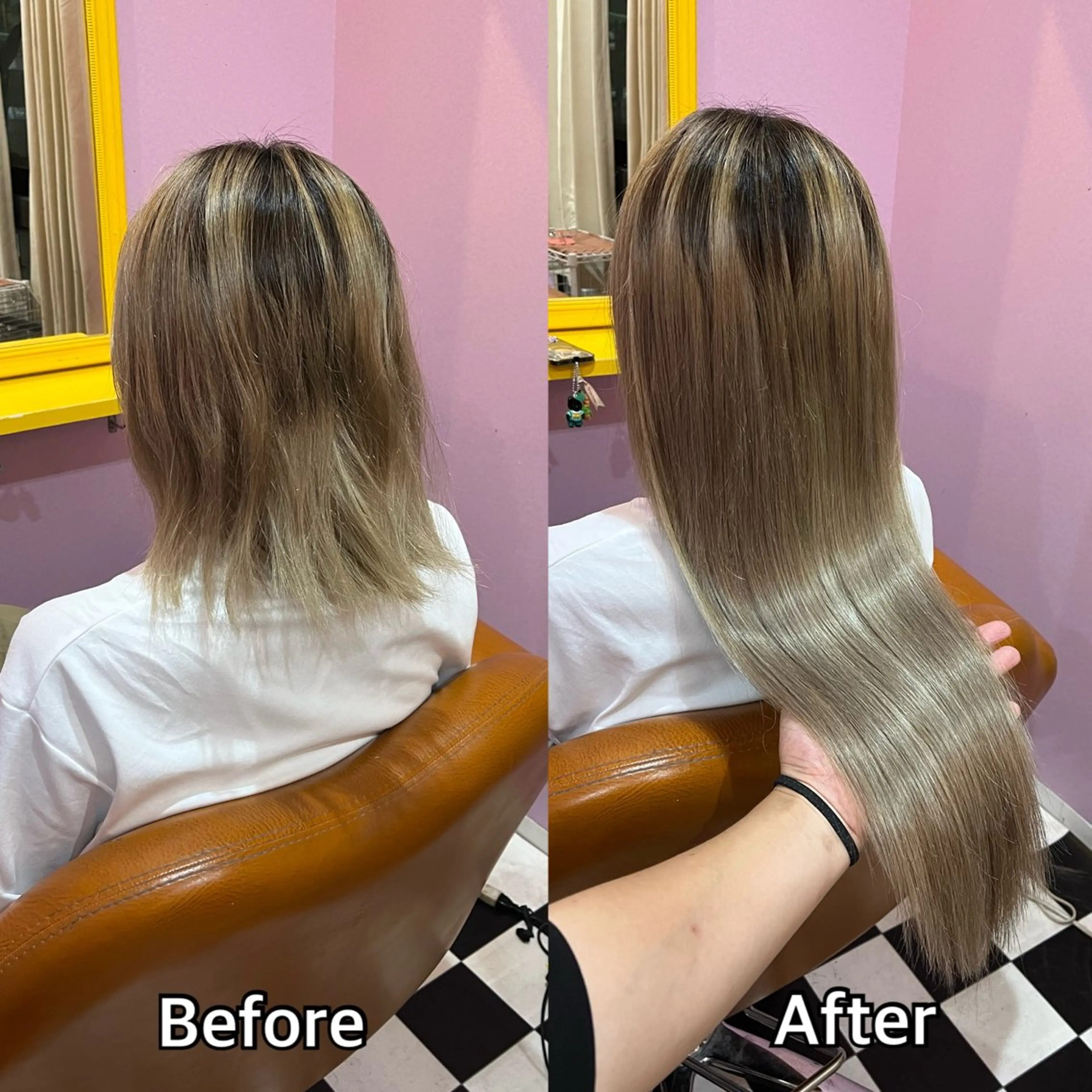 ロング エクステ シール＋ちび編み込み エクステ梅田🐨のヘアスタイル