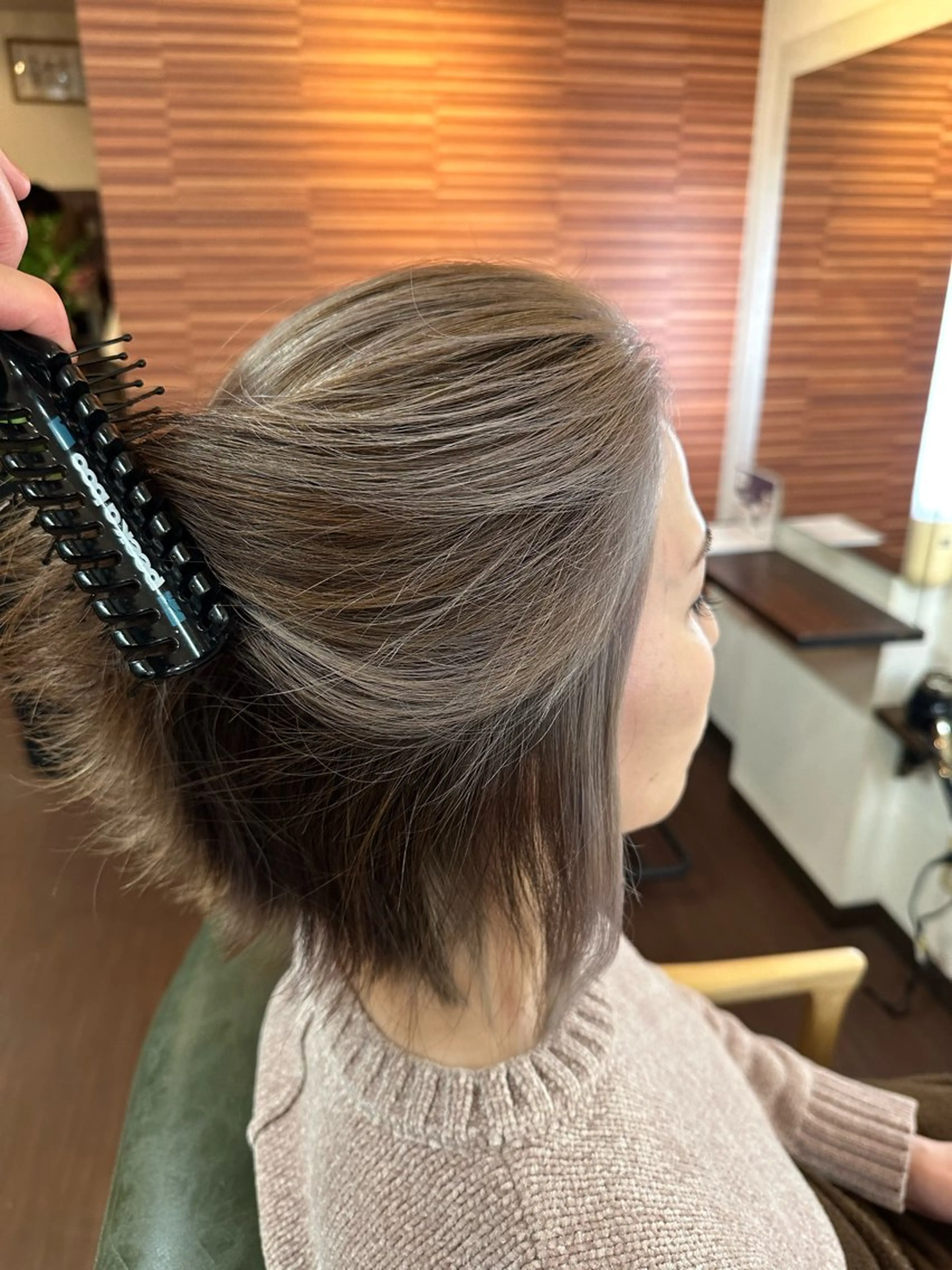 ミディアム カラー ミストバング ブラウンカラー  フェイスフレーミング オリーブブラウン カット ヘアカラー トリートメント Glanzhair 🫧‪菊池柊真🫧のヘアスタイル