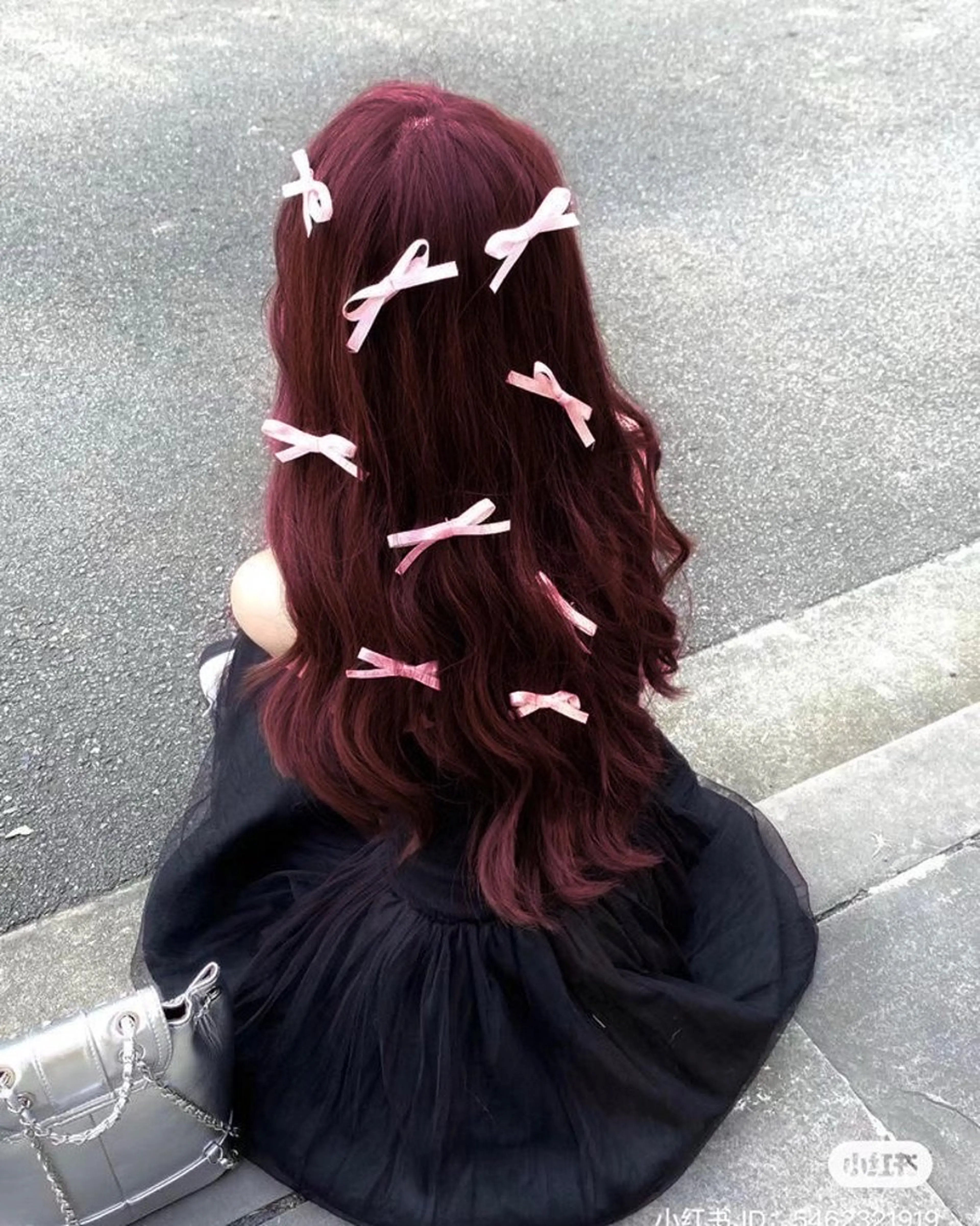 ロング カラー ヘアアレンジ ケアカラー ロング ヘアカラー ヘッドスパ ヘアセット 中韓🇰🇷暖色/ ワインレッド/らいるのヘアスタイル