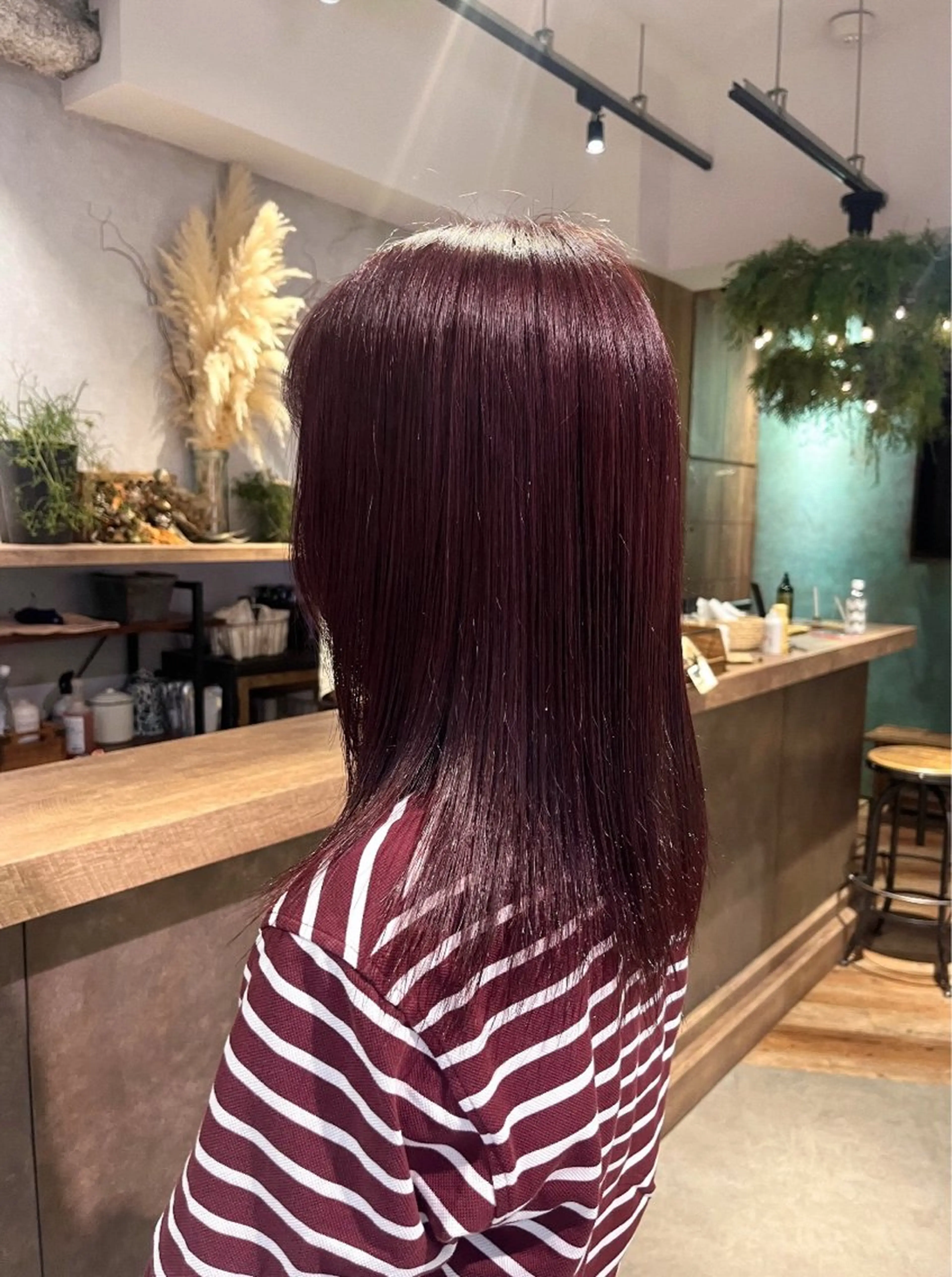 カラー ボルドーカラー ヘアカラー トリートメント ヘッドスパ 🍒暖色カラー🍒 ueno aiのヘアスタイル