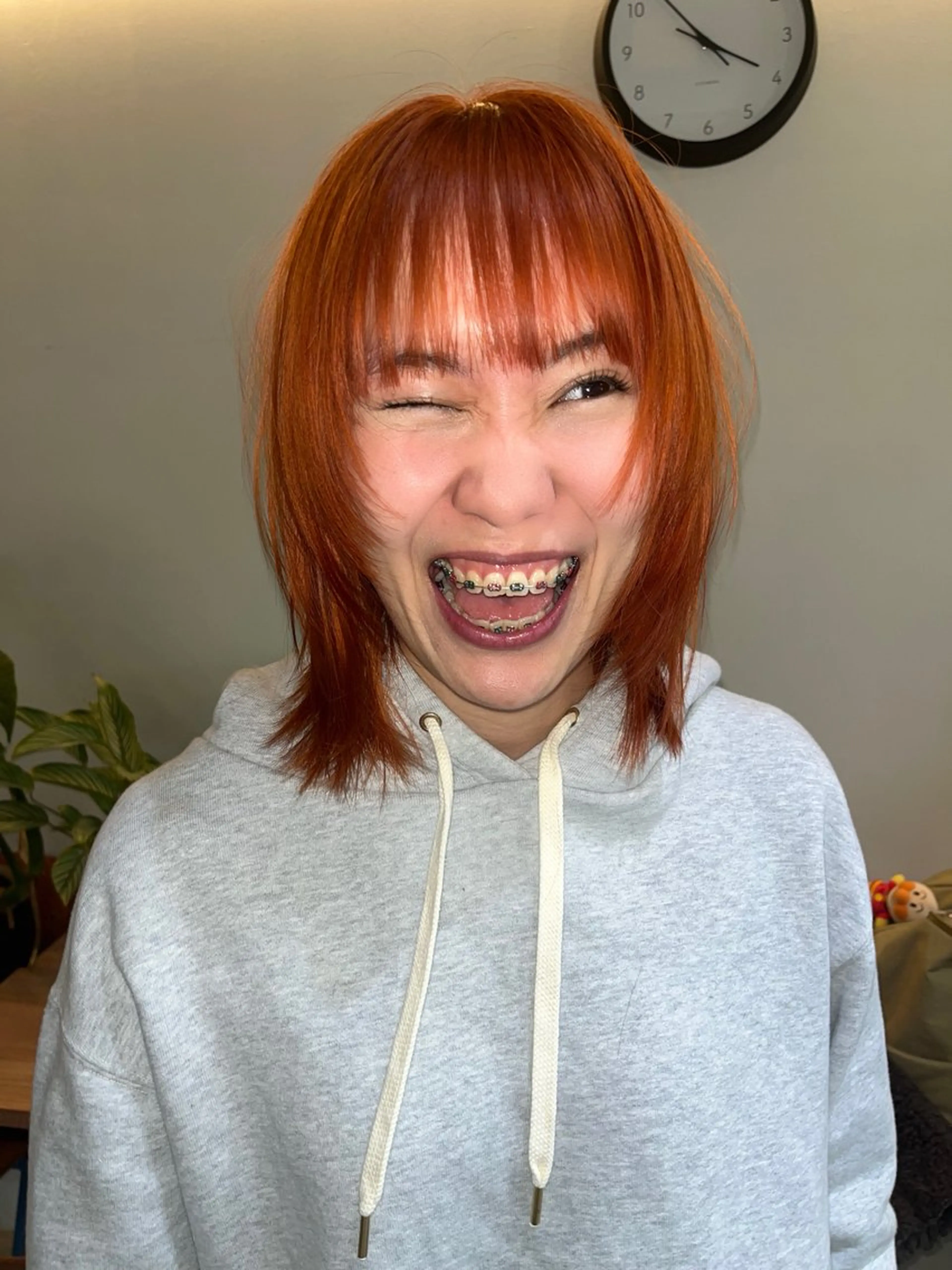ミディアム ミディアムレイヤー オレンジブラウン レイヤーカット ウルフカット ウルフレイヤー カット ヘアカラー レイヤーカット/ウル フ　chinatsuのヘアスタイル