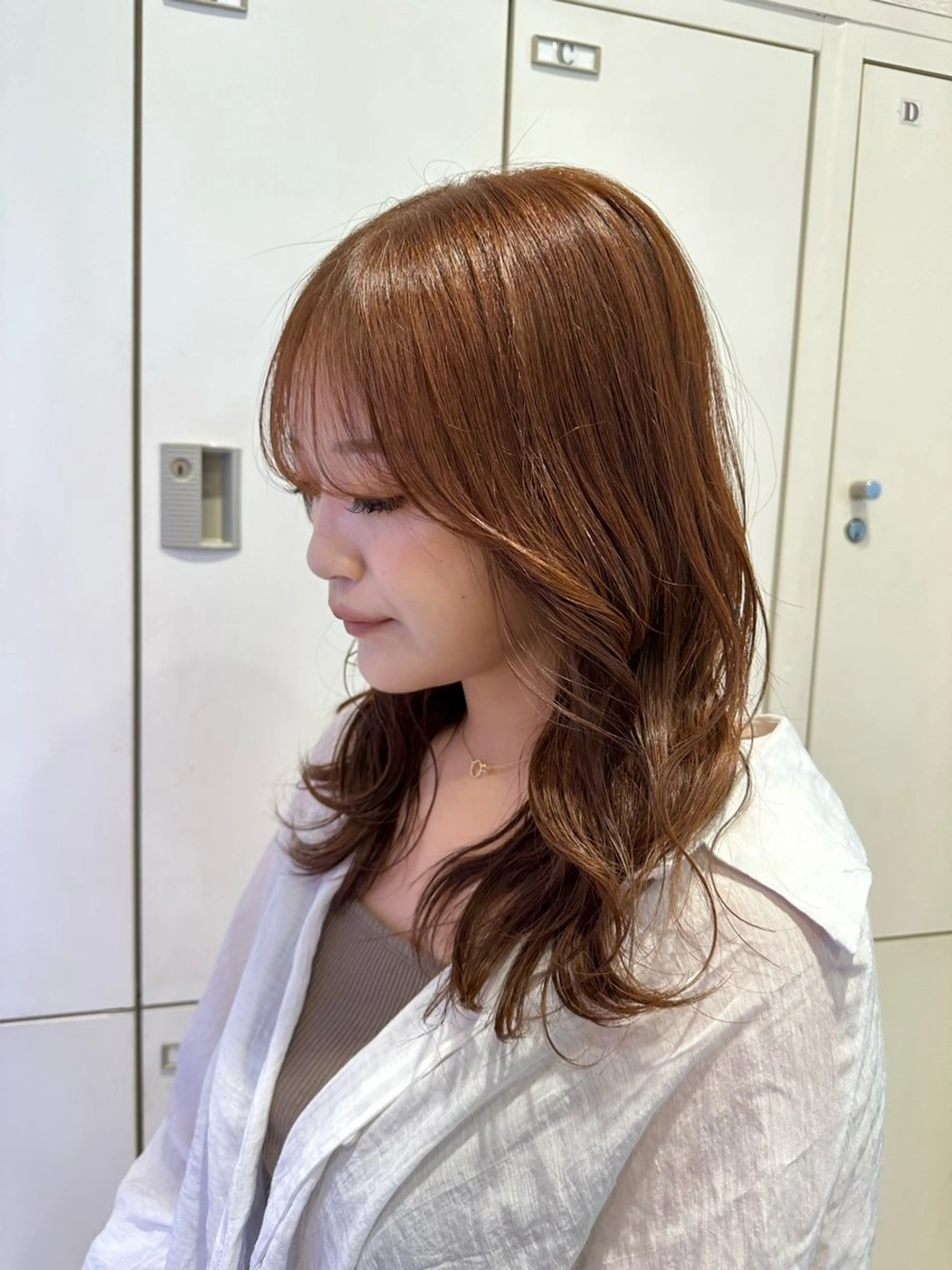 ロング 顔周りカット 韓国風ヘア 暖色🎀ゆるふわ☁️ MOERI 🍒のヘアスタイル