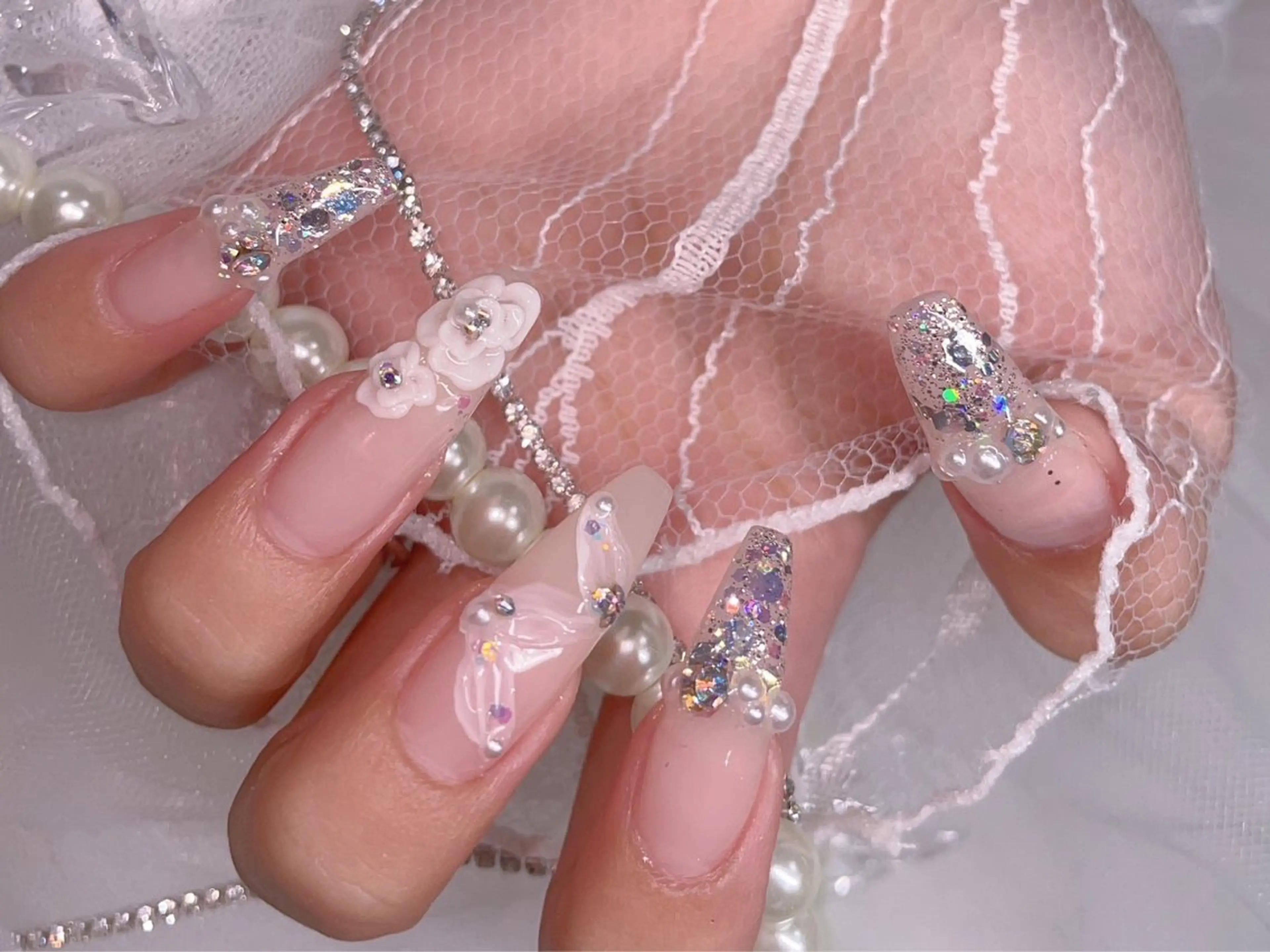 ネイル フラワーネイル ゆりか ジョアアンジェ福島のネイルデザイン