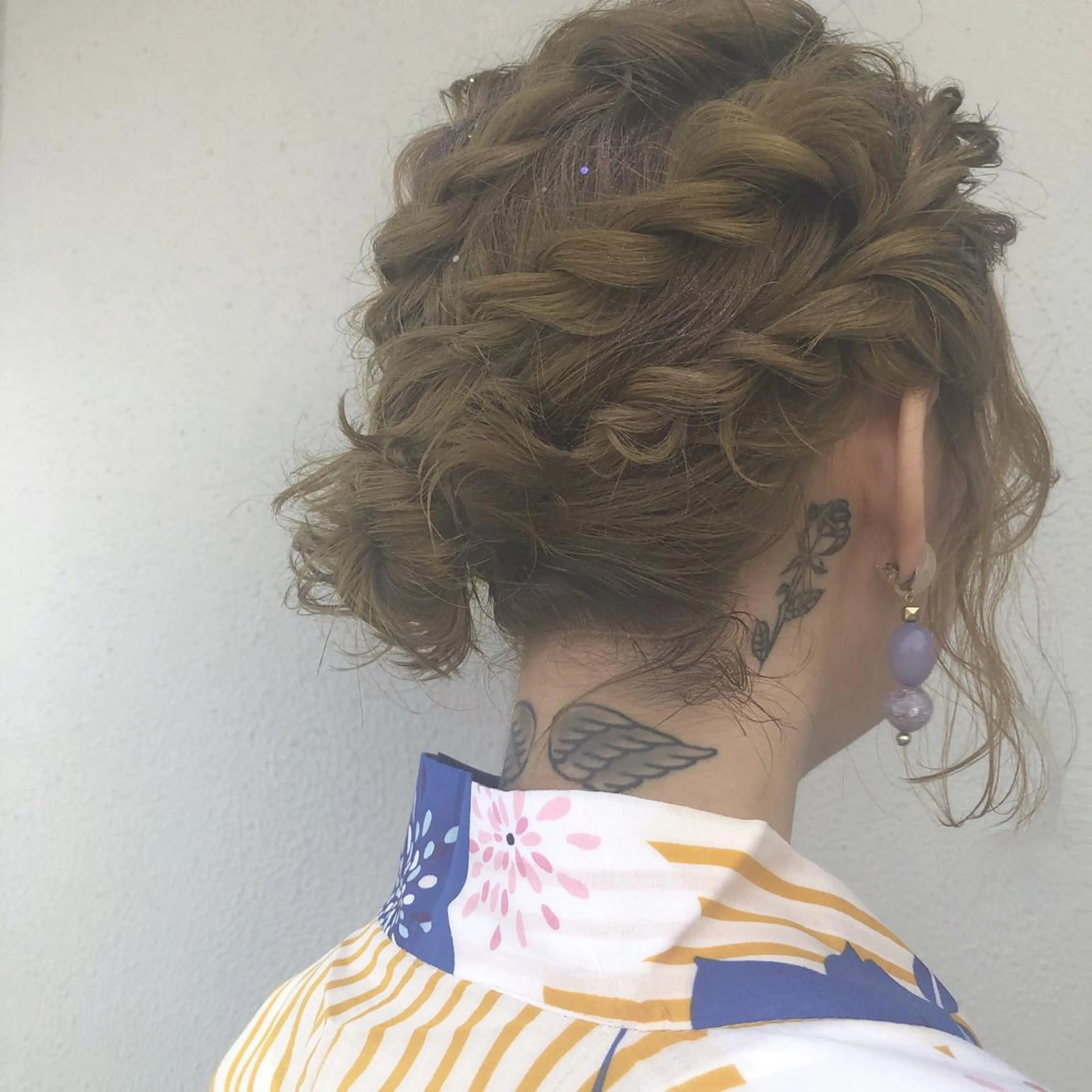 ミディアム カラー ボブ 浴衣 ORIKA 美容室のヘアスタイル