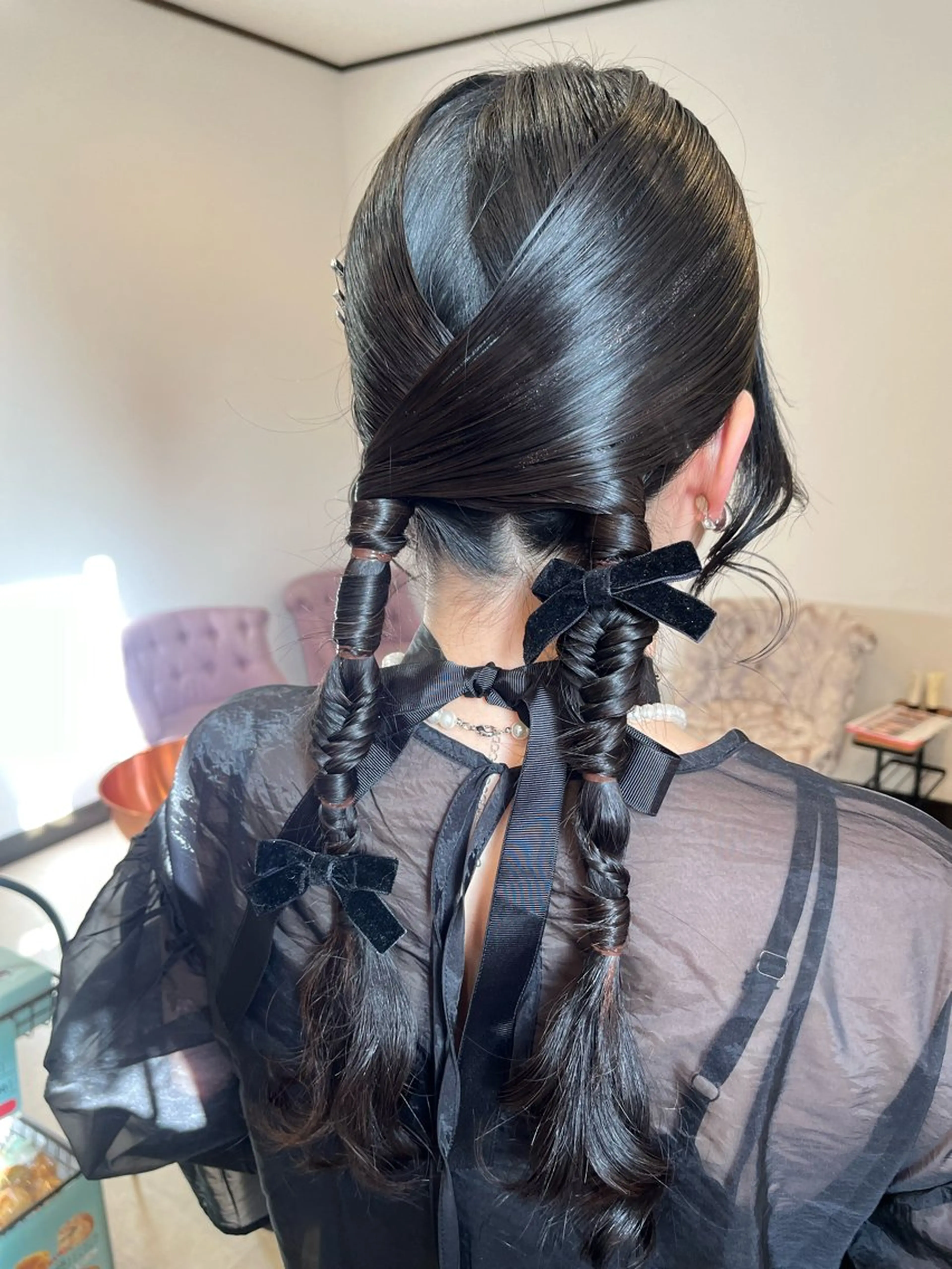 ロング ヘアセット 赤み消しカラー 🩵かりんのヘアスタイル