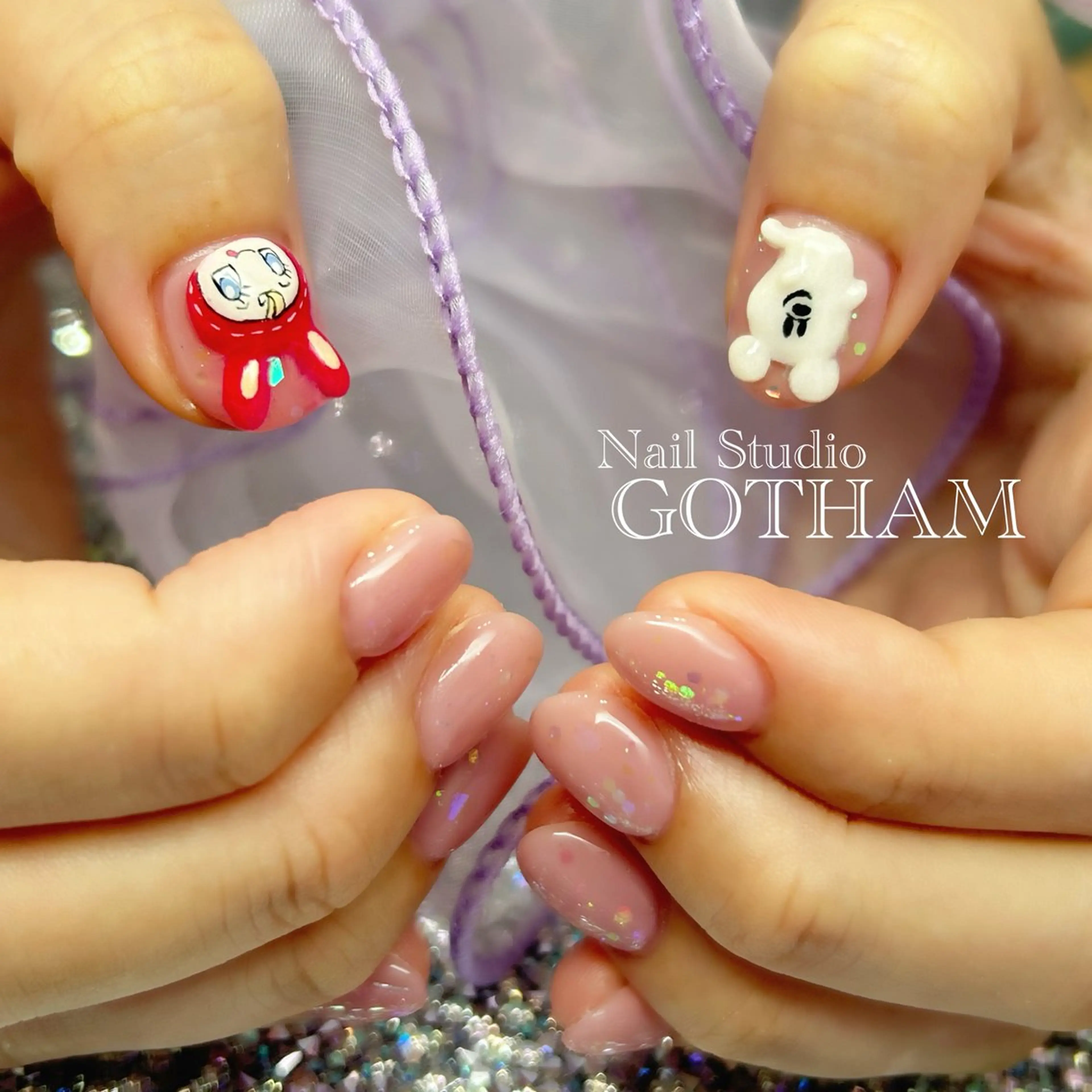 ネイル ラメ(グリッター) ハンドネイル Nail Studio GOTHAM所属・高円寺駅からすぐ🌈 ネイルGOTHAMのネイルデザイン