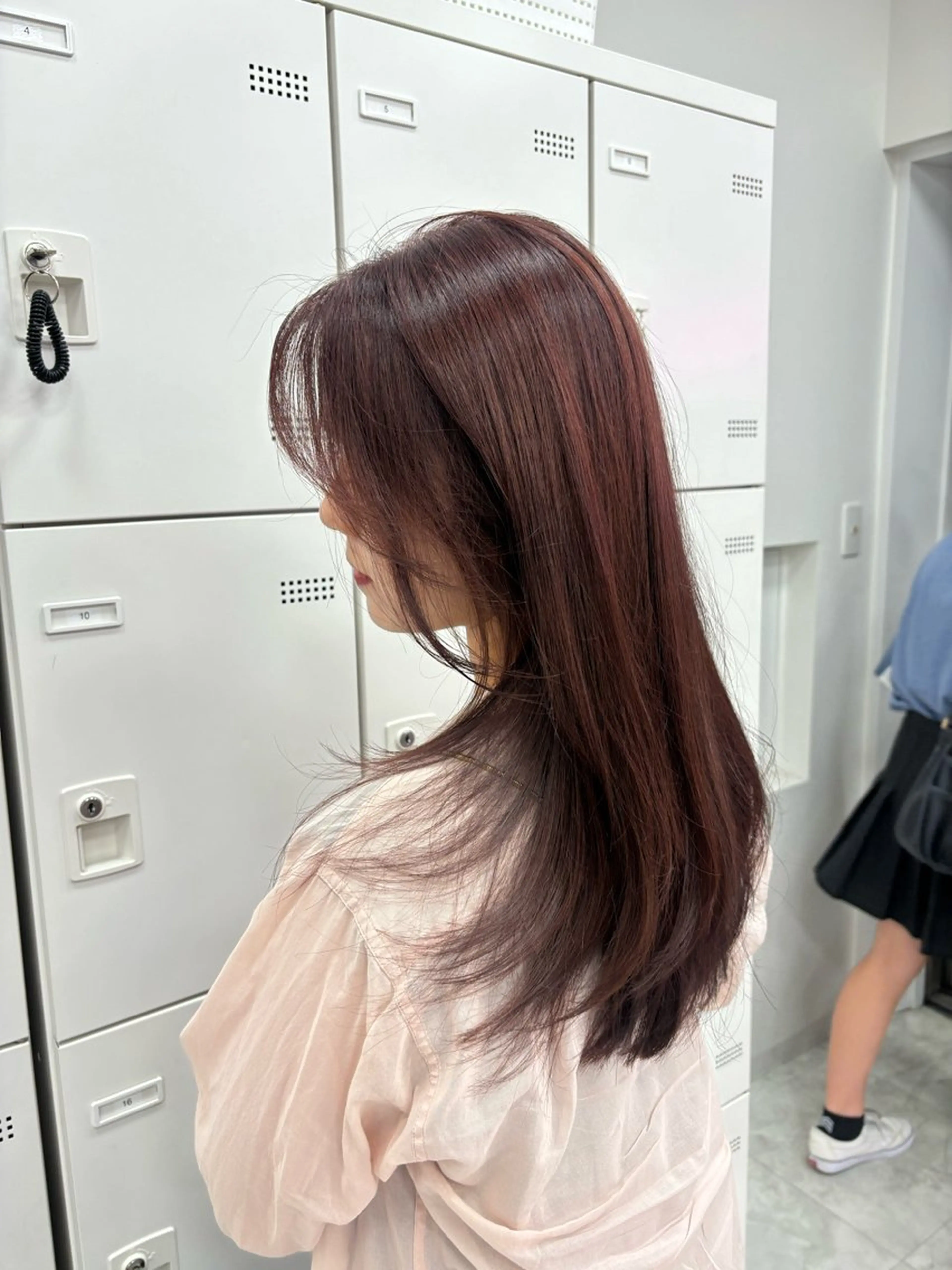 ロング カラー 韓国レイヤー ハッシュカットのヘアスタイル