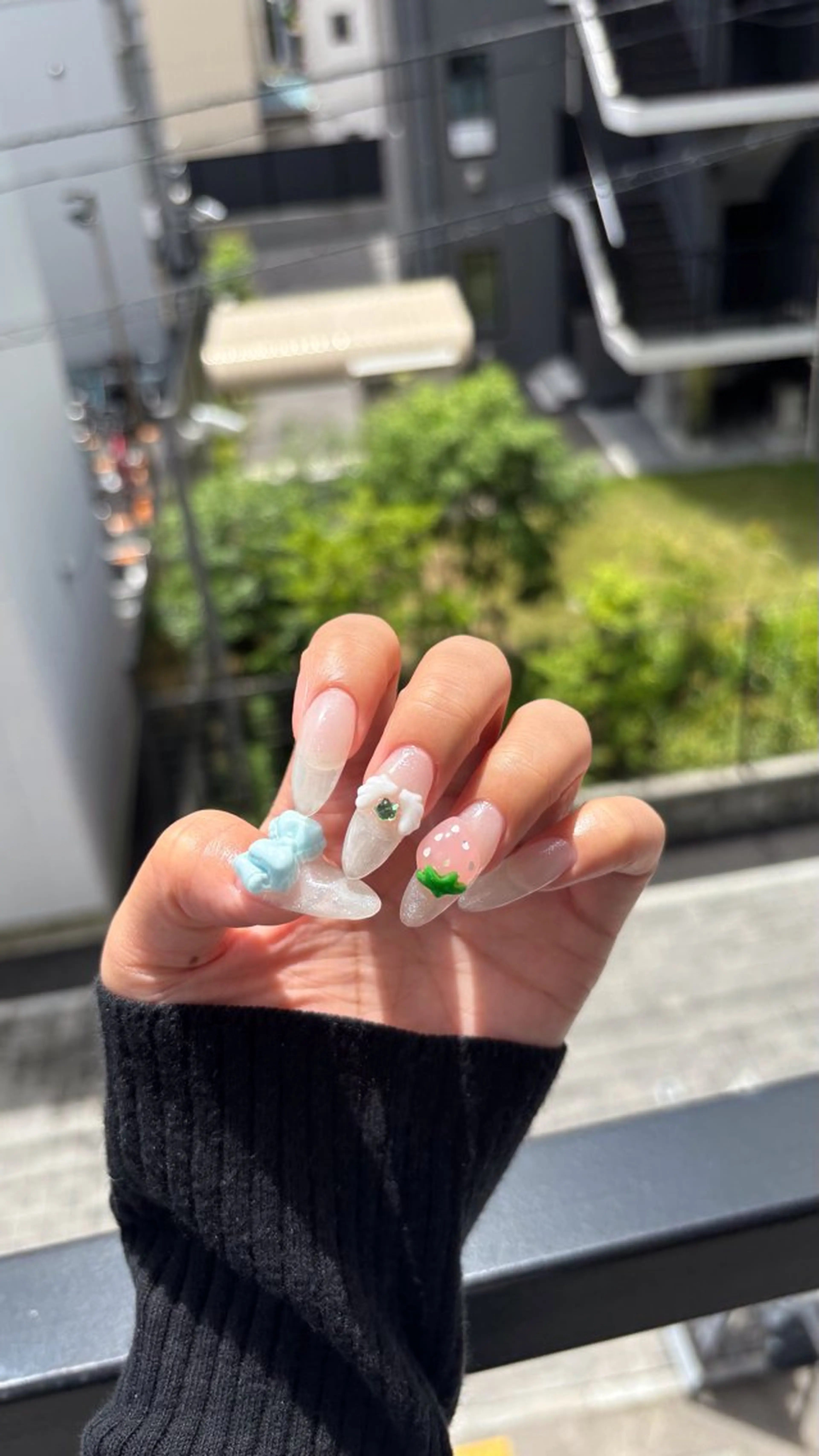 ネイル ロングネイル リボン HOHOKO NAIL所属・H HOHOKOのネイルデザイン