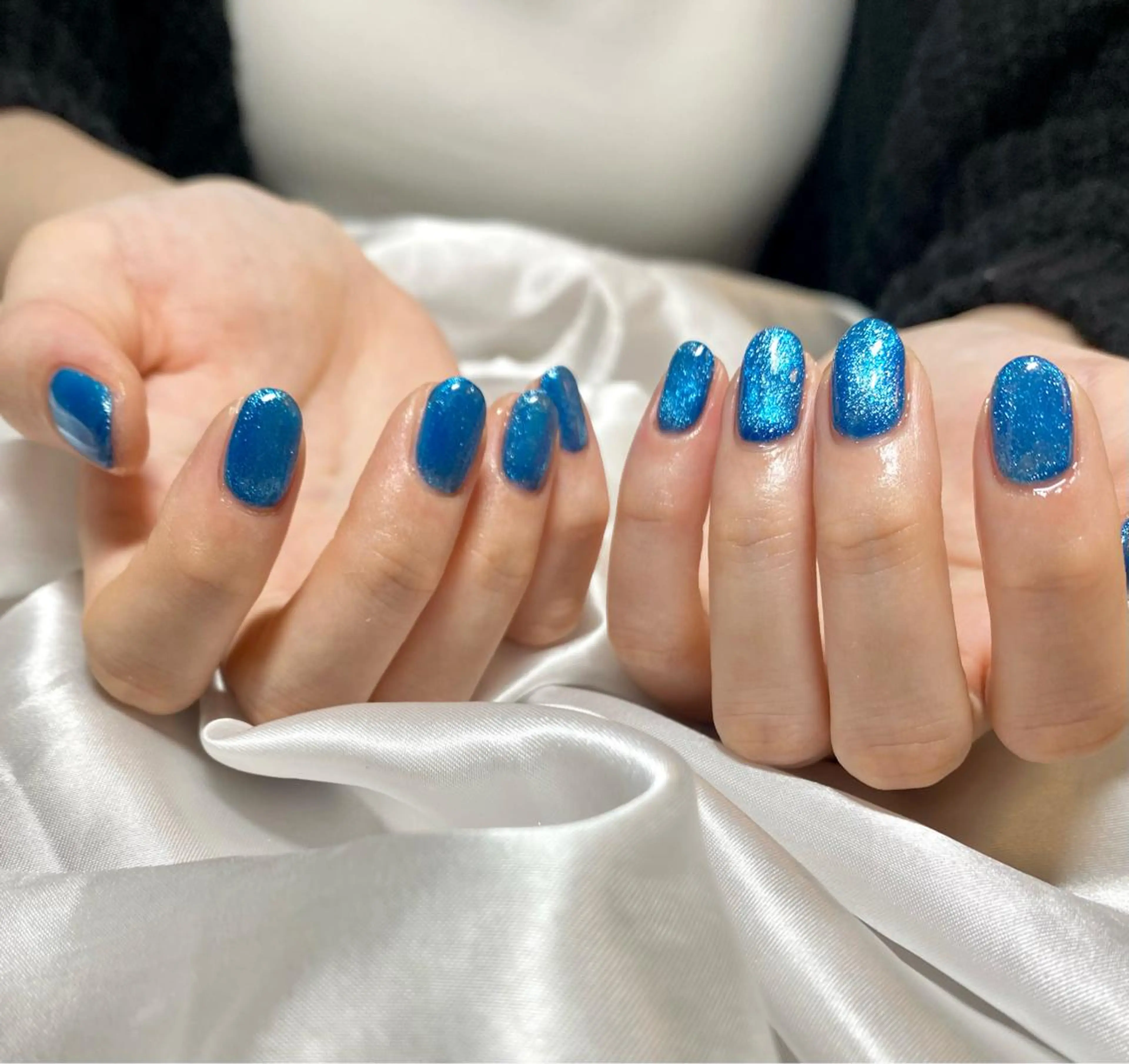 キッズ ネイル ブルー マグネットネイル ワンカラーネイル 夏ネイル ハンドネイル おうちネイルサロン RINAのその他イメージ