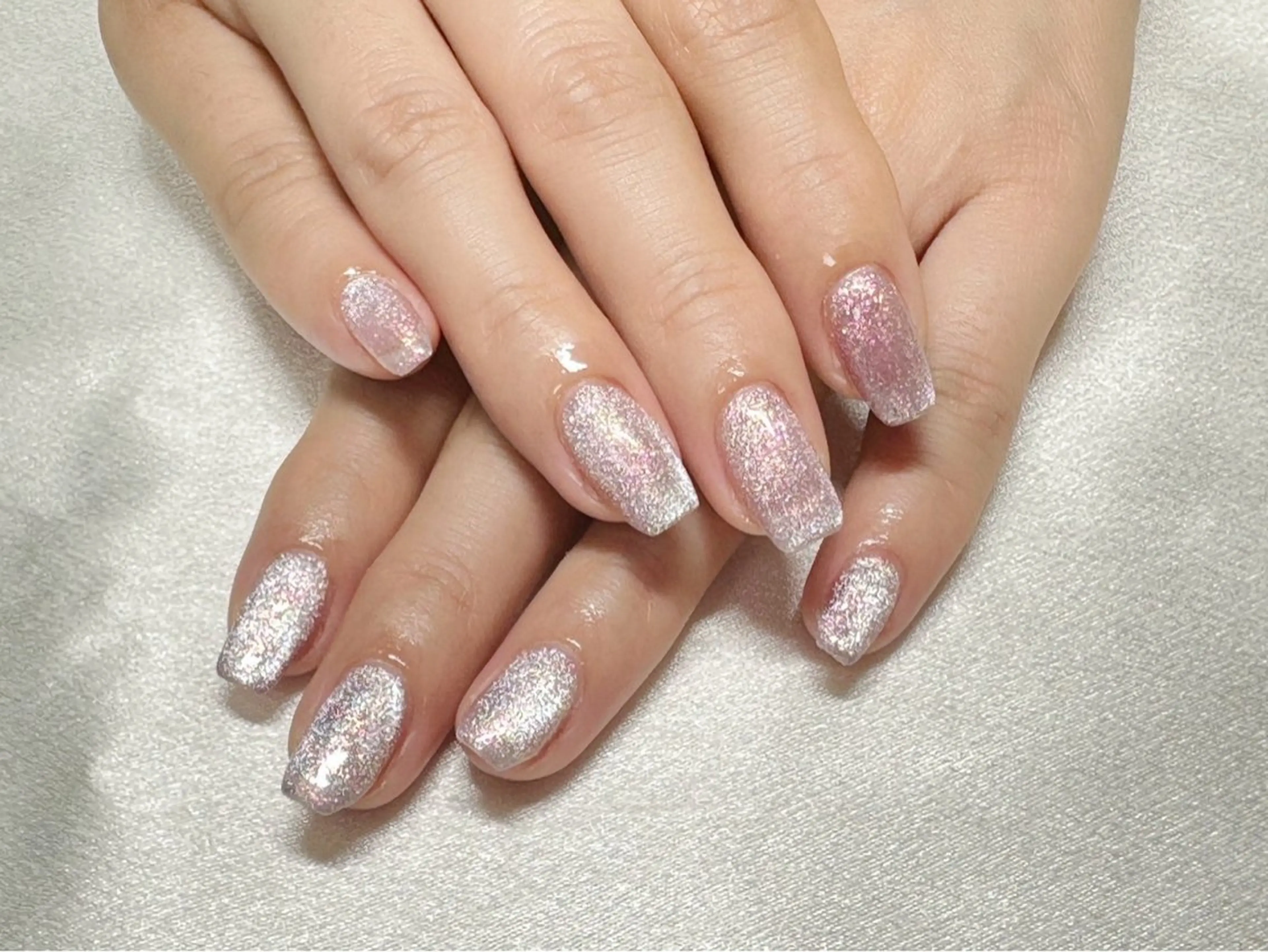 ネイル キラキラネイル ラメ(グリッター) マグネットネイル マグネットワンカラー ワンカラーネイル 【パラジェル・フィルイン】Nailsalon　Merci東中野所属・Merci shigaのネイルデザイン