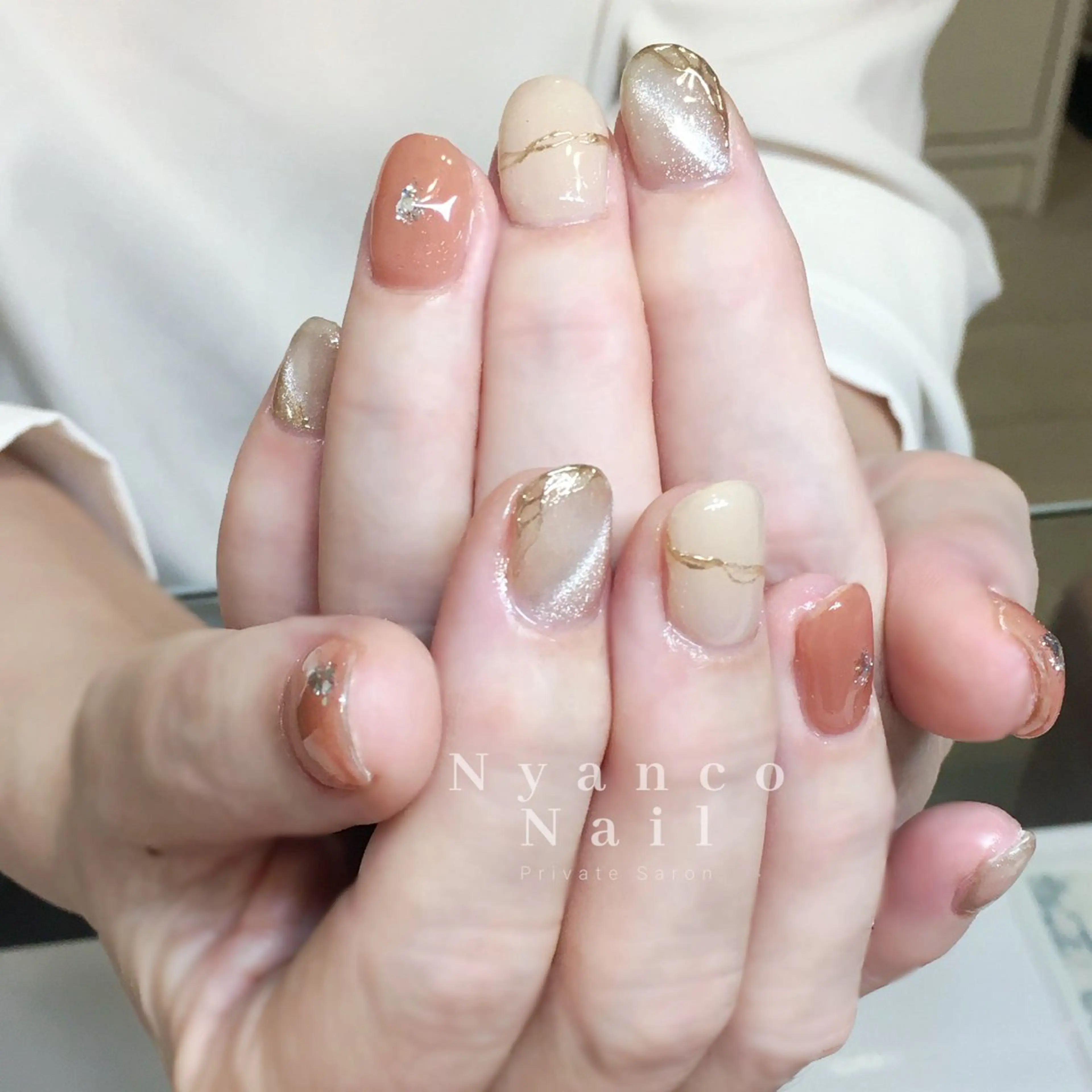 ネイル ジェルネイル マグネットネイル ニュアンスネイル オフィスネイル Nyanco Nailのネイルデザイン