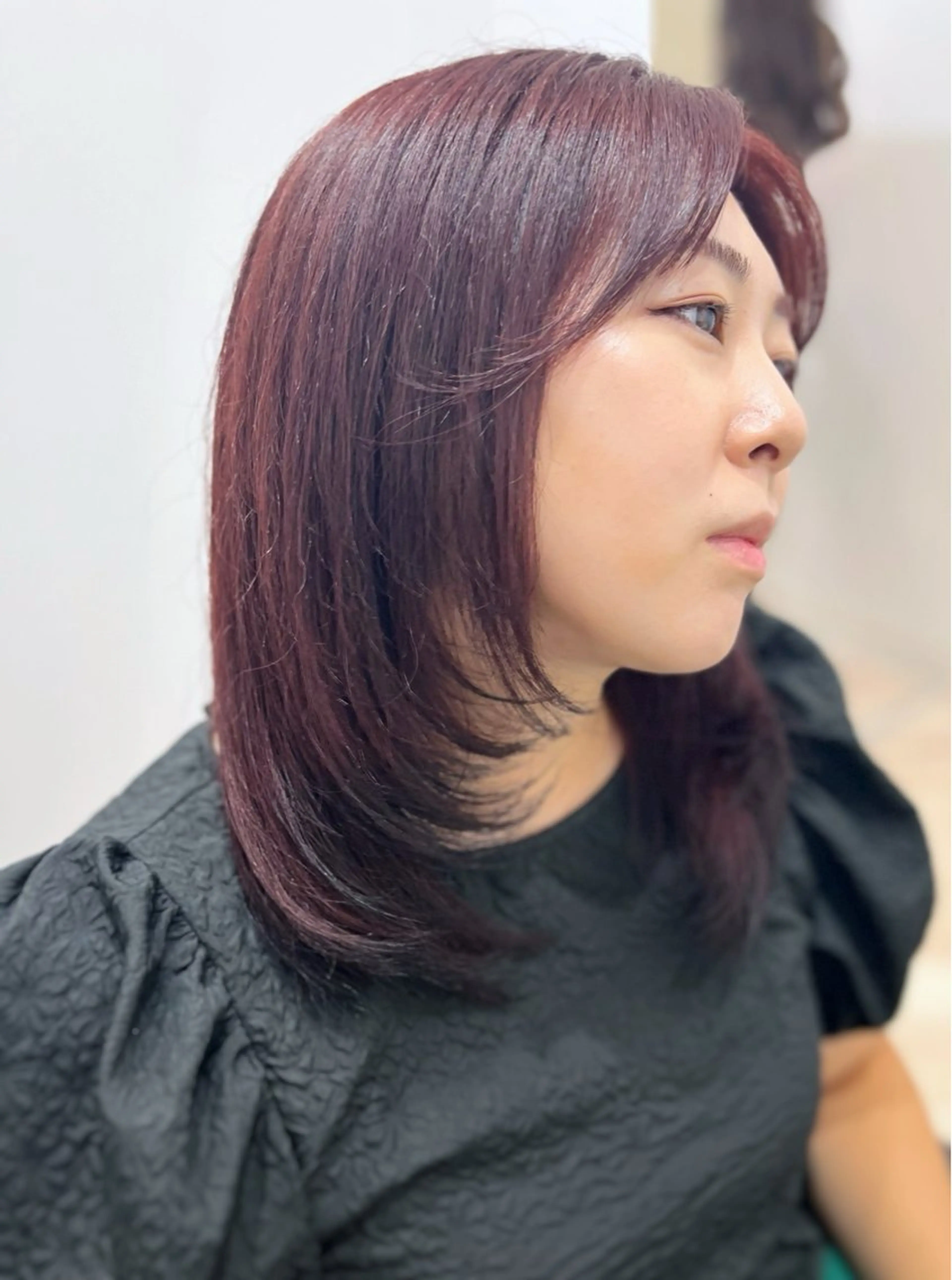 セミロング カラー レッドカラー レイヤーカット 🫧ぷる艶カラー🫧 Yuubi🦩のヘアスタイル