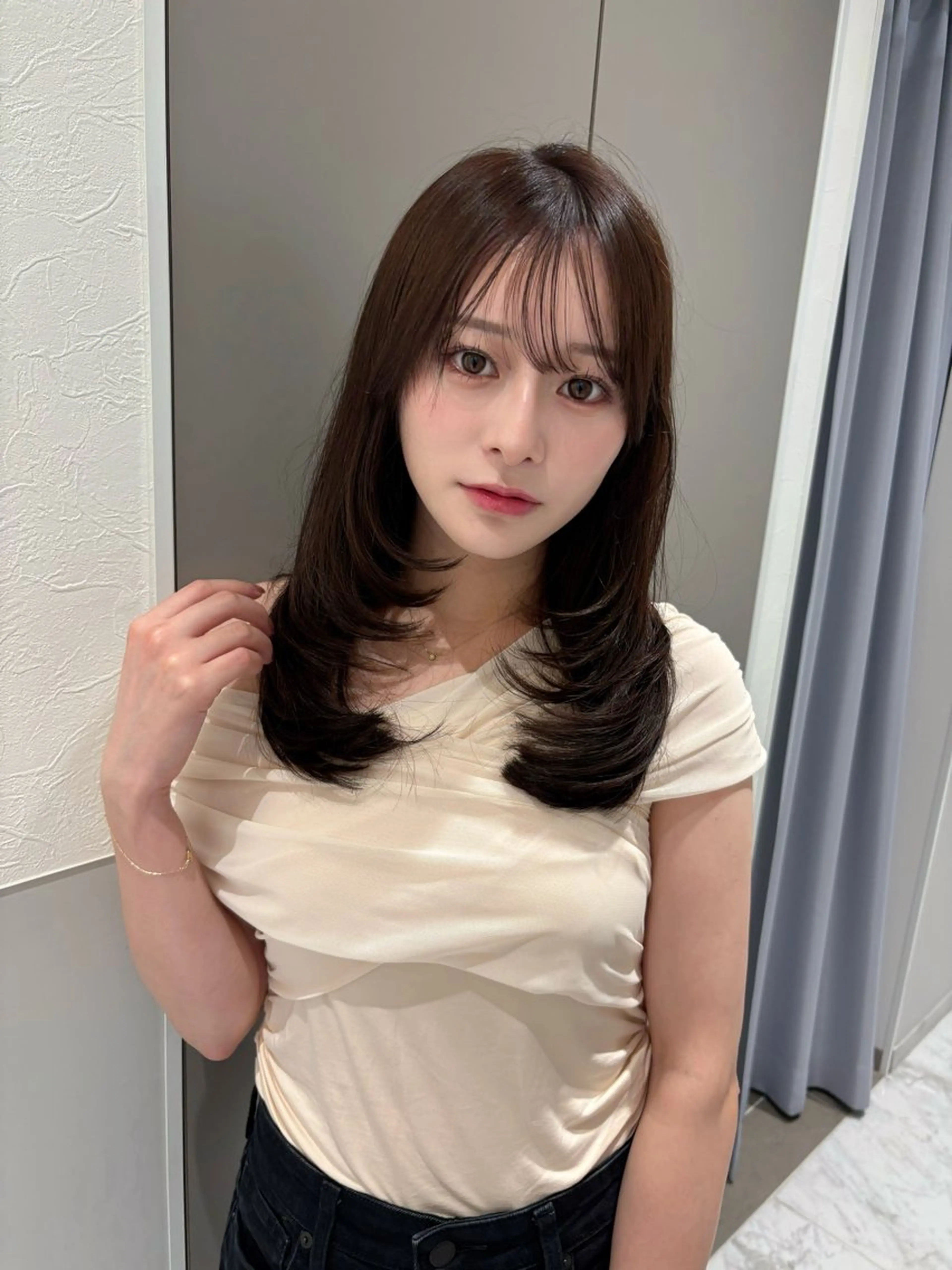 セミロング カラー レイヤーカット カット ヘアカラー トリートメント サロウィン千葉所属・サロウィン千葉店 Toshikiのヘアスタイル