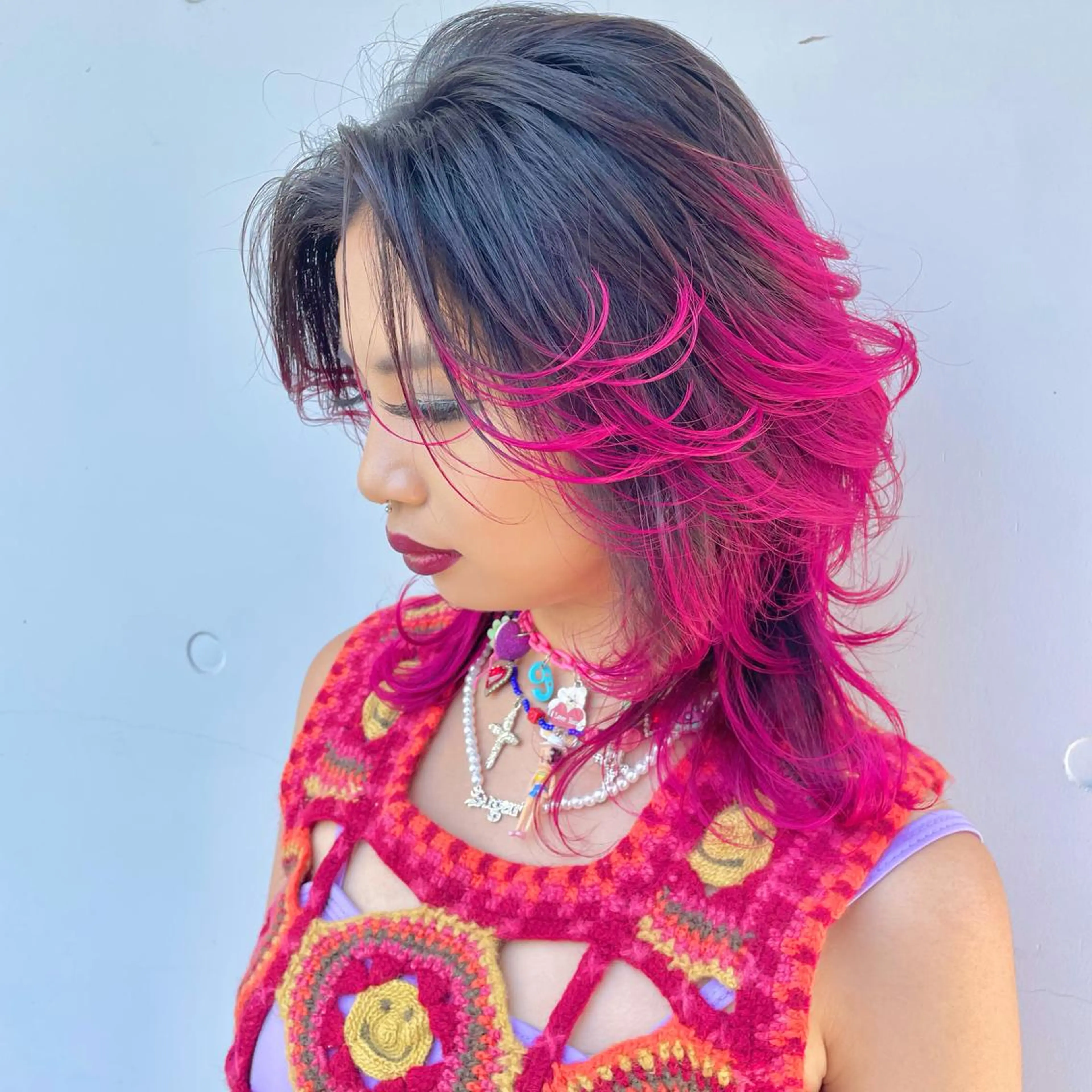 ミディアム カラー ブリーチ ケアブリーチ ダブルカラー インナーカラー ピンクカラー ヘアカラー トリートメント もにか🌞原宿/渋谷 🌝ブリーチカラーのヘアスタイル