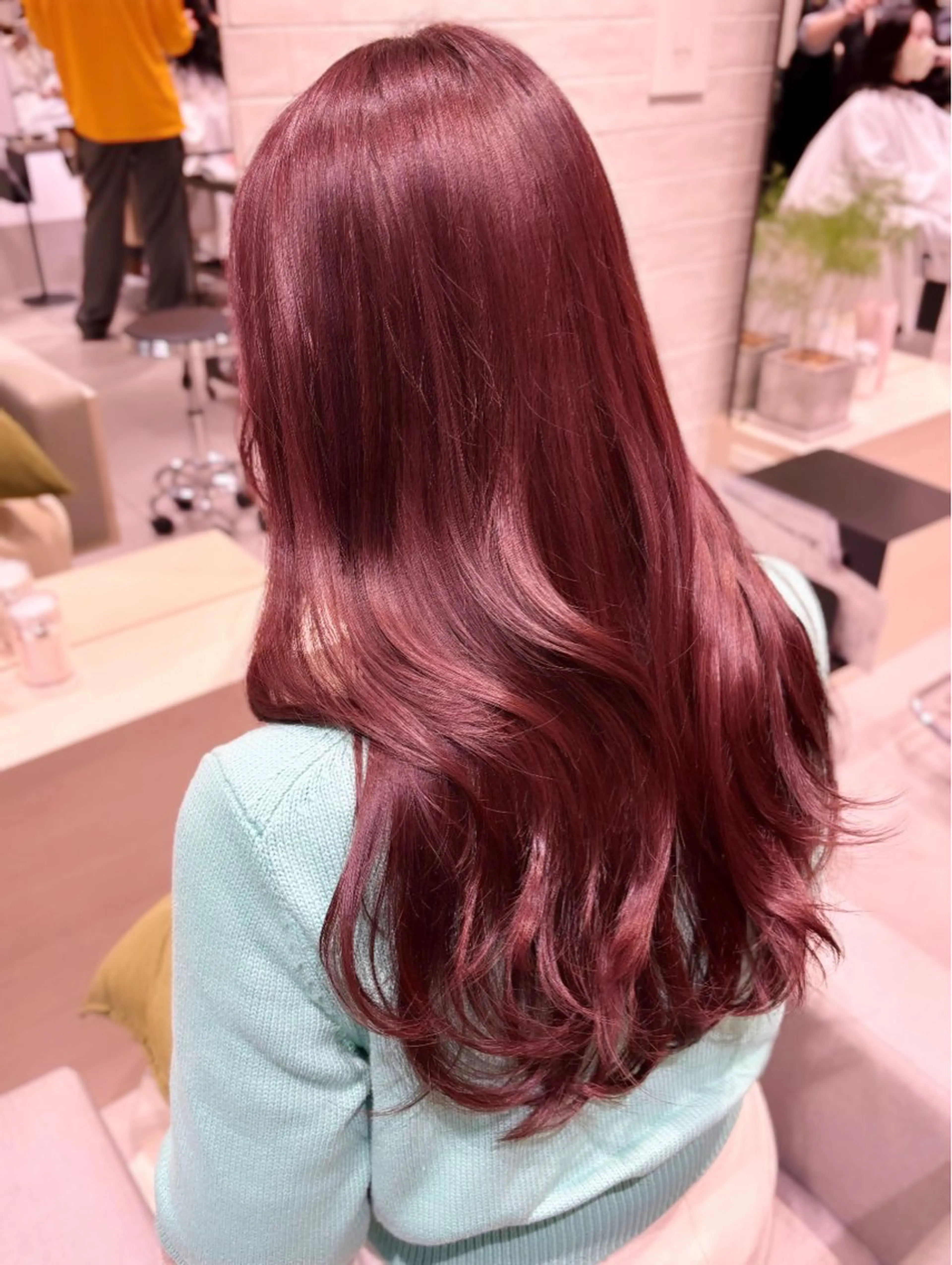 ロング カラー ブリーチ ブリーチなしカラー レッドカラー カット ヘアカラー トリートメント 銀座/髪質改善/韓国 カラー🍓原田侑依のヘアスタイル