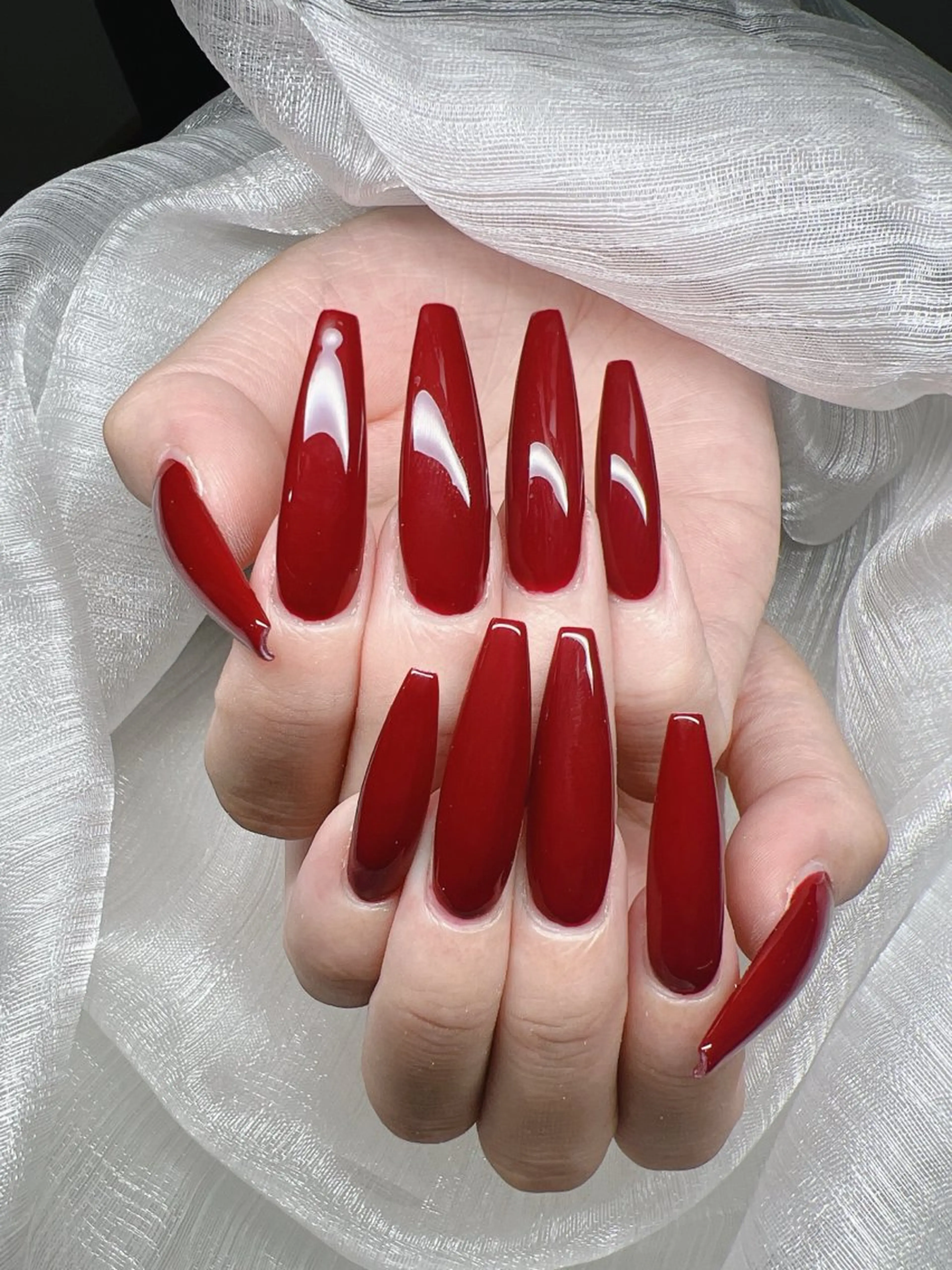 ネイル 長さ出し グラデーション 卒業式 キラキラネイル マグネットネイル ハンドネイル Lee Nails チップ長さだし専門店のネイルデザイン