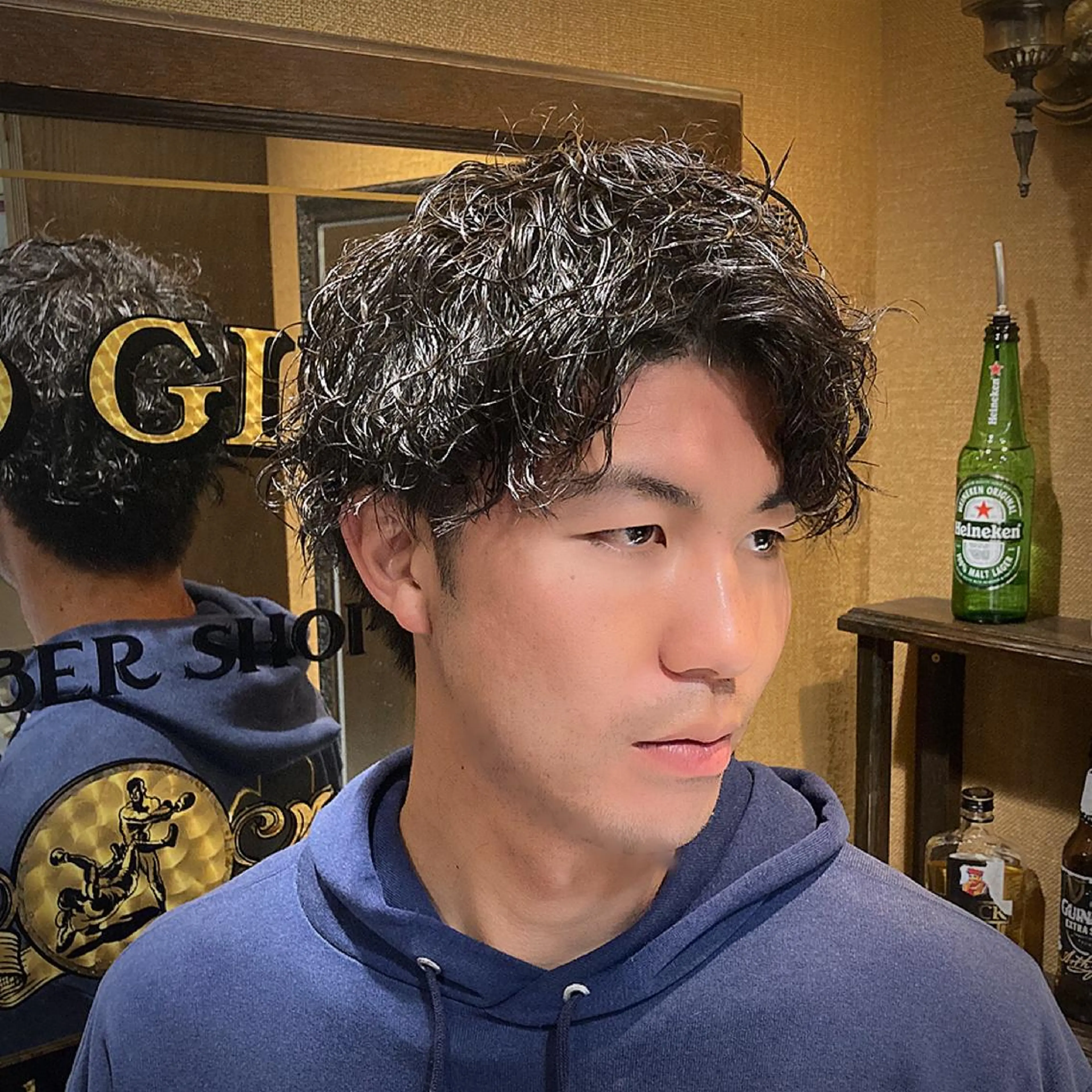 ショート パーマ メンズ メンズパーマ ツイストスパイラルパーマ スパイラルパーマ HIRO GINZA BARBER SHOP  大宮店所属・店長💈山田竜太 BARBERのヘアスタイル