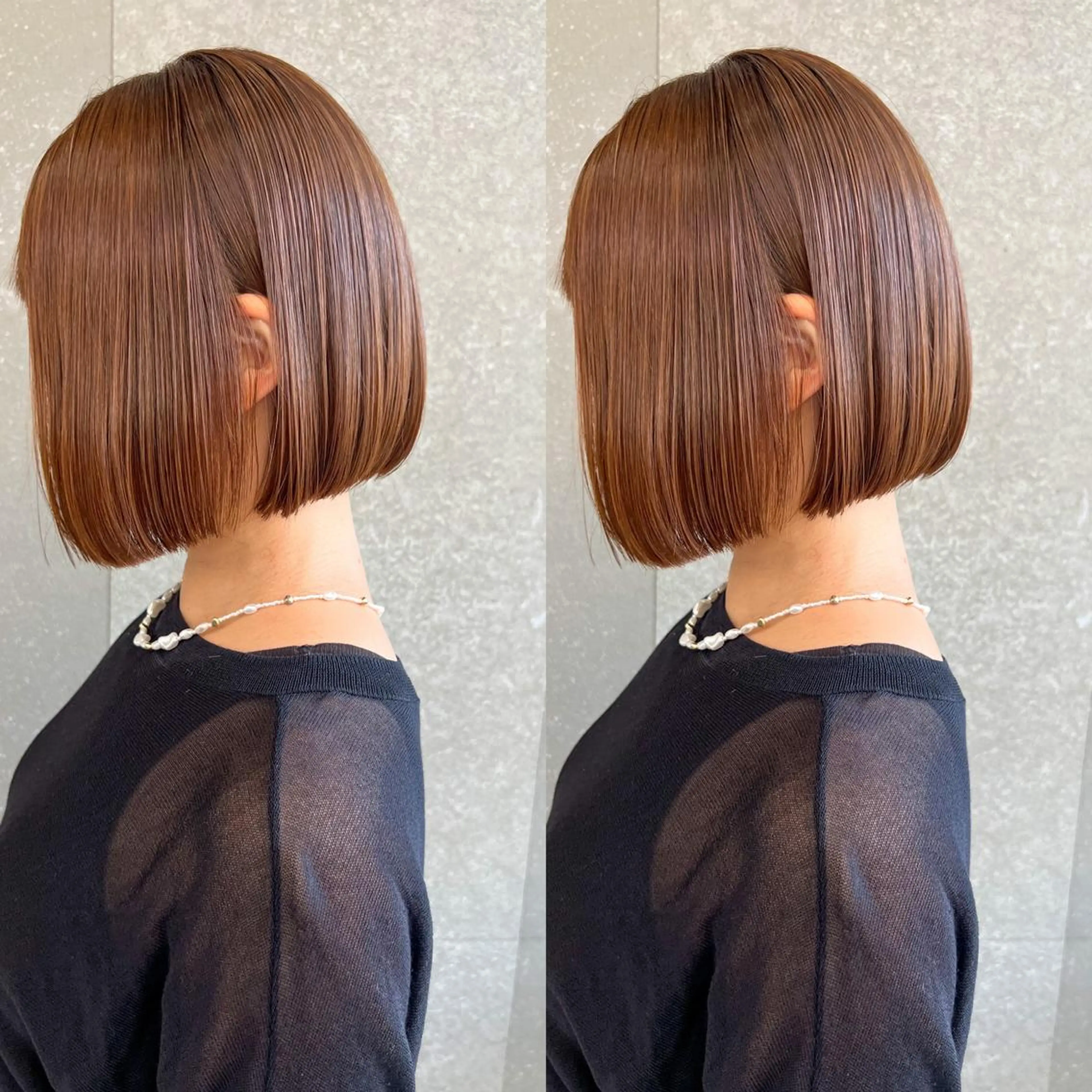 ショート パーマ ボブ ショートヘア 小顔カット 縮毛矯正 トリートメント カット 縮毛矯正 トリートメント ヘアセット ボブ×縮毛矯正× 髪質改善/三ツ木一生のヘアスタイル