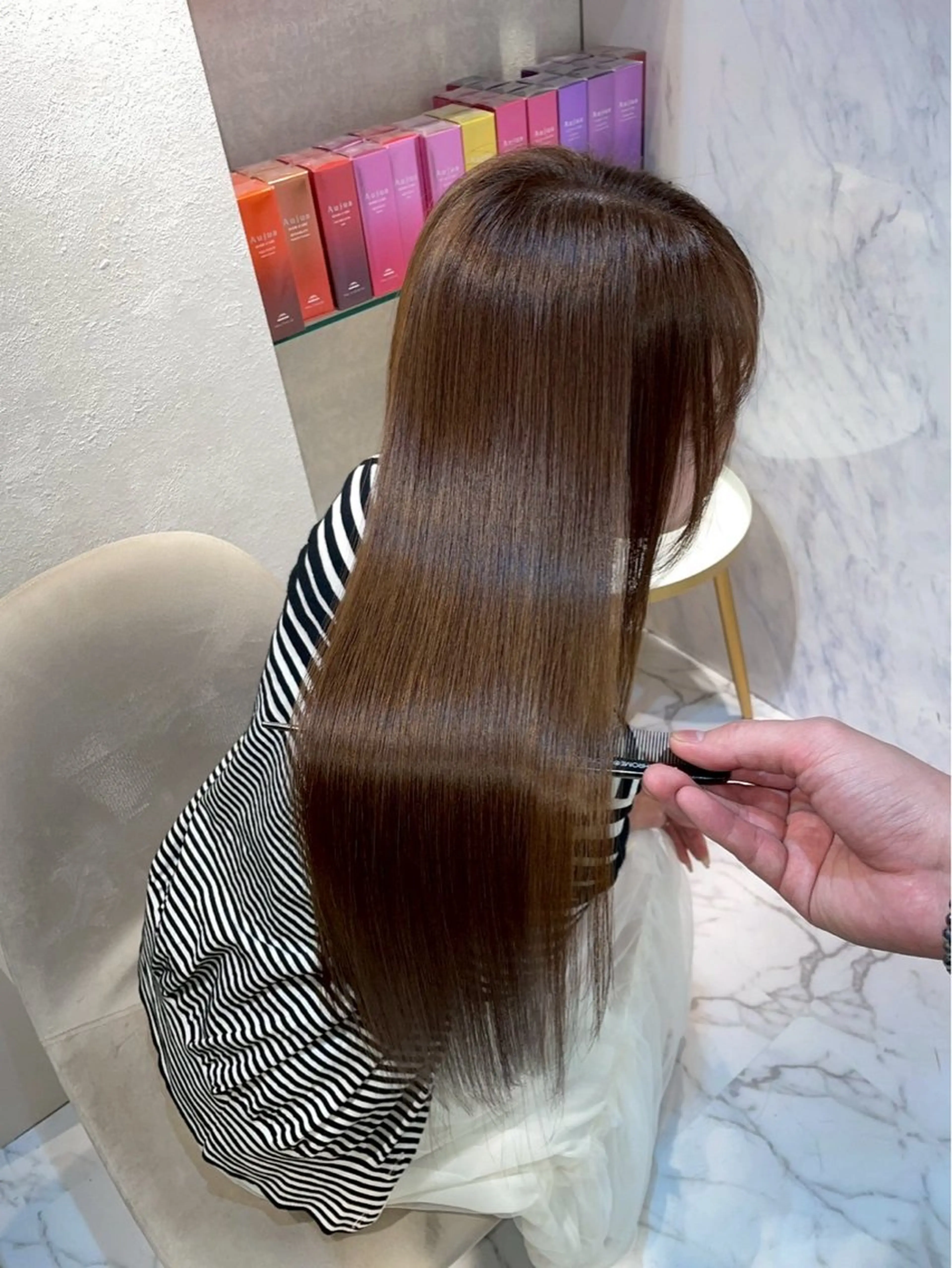 🧚ベーシックコース🧚カラー➕トリートメント➕5分ヘッドスパ💆の写真