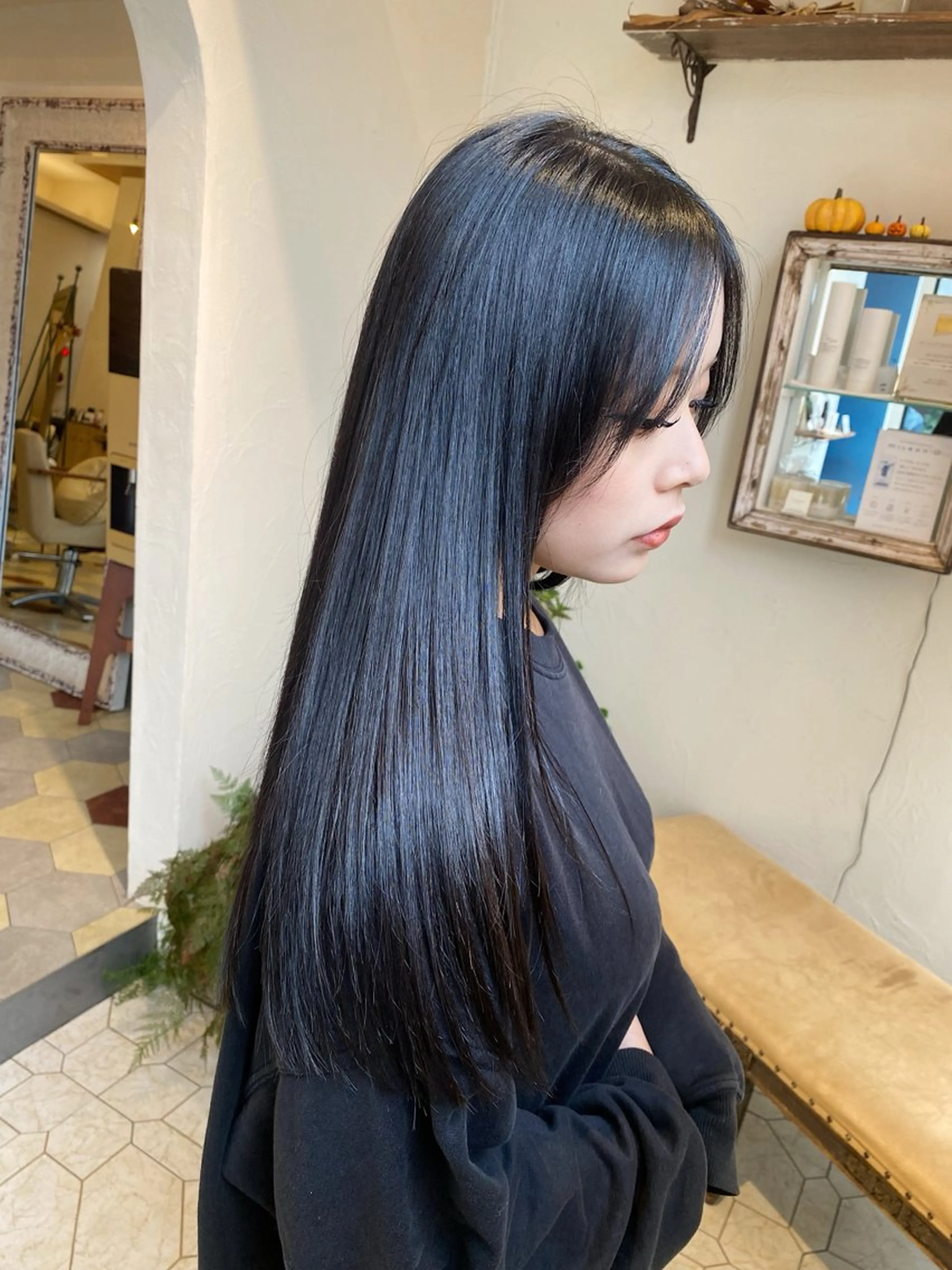 セミロング カット 縮毛矯正 艶髪/艶カラー/縮毛 /   タキダのヘアスタイル