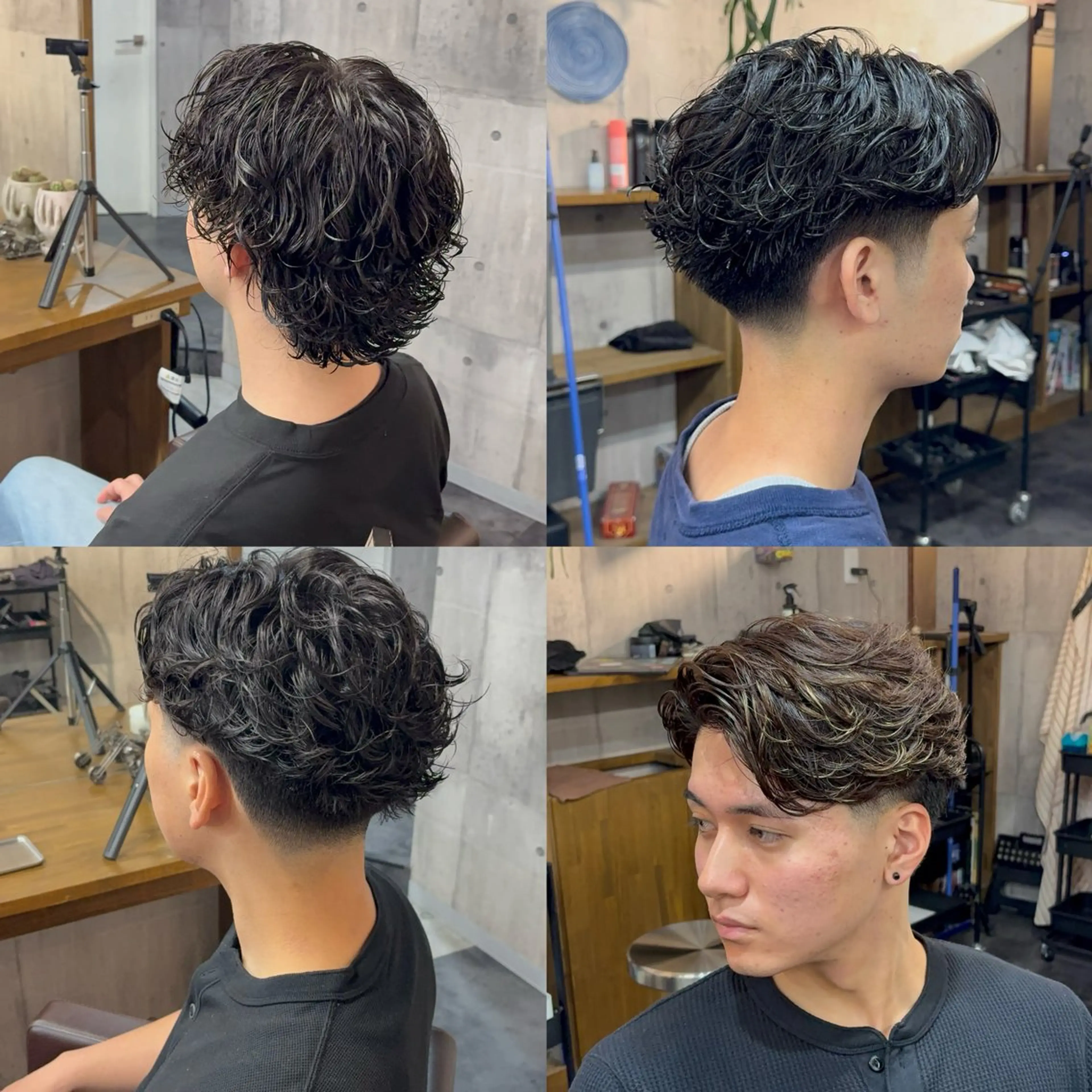 1 カット＋パーマ　2 カット＋カラー　3縮毛矯正の写真