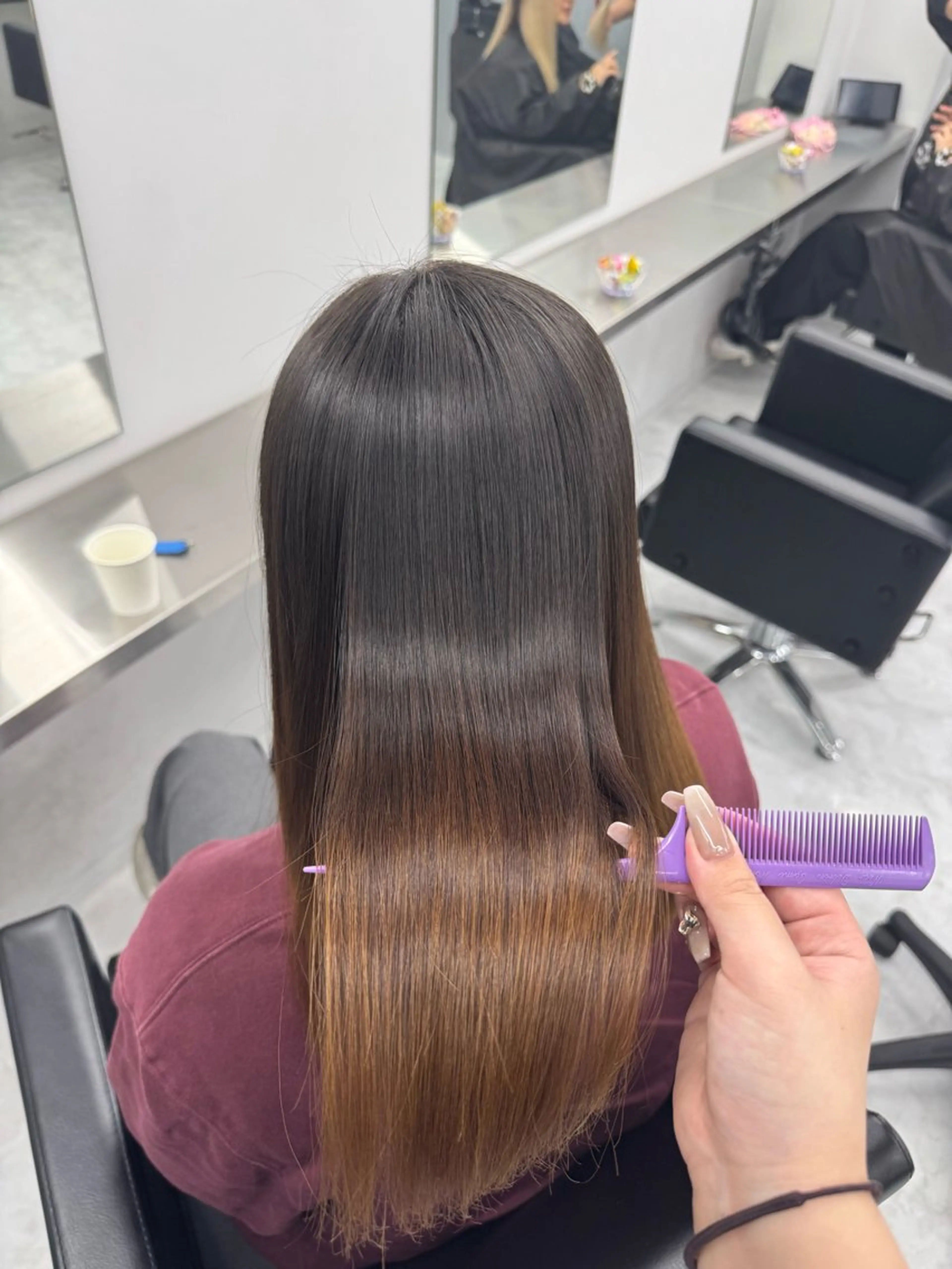 セミロング Newone by neighbor所属・うる艶🫧ハイトーン 💜🦋🫧ミズキのヘアスタイル