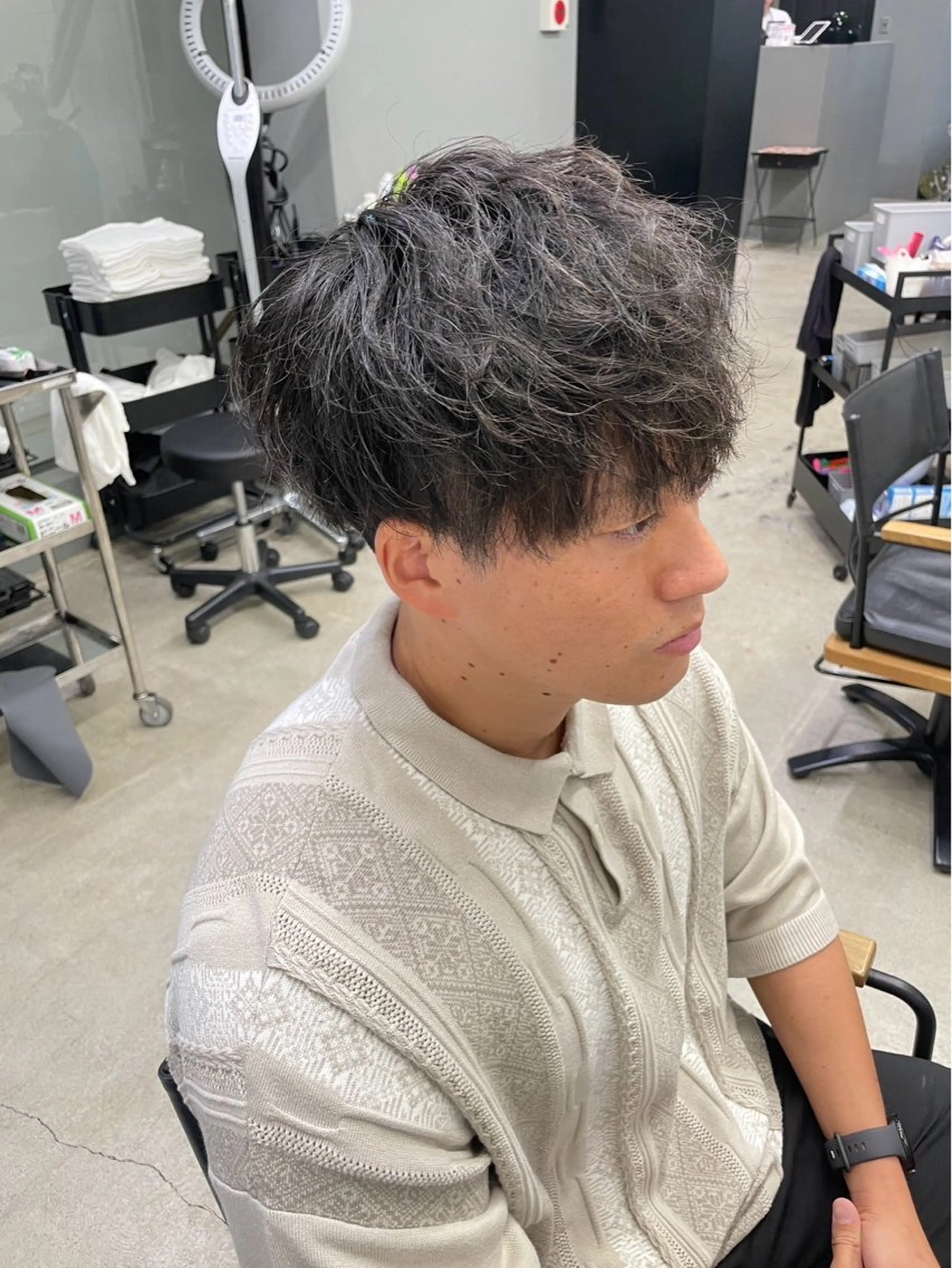 ショート パーマ メンズ カット パーマ メンズ専門サロン wokeのヘアスタイル