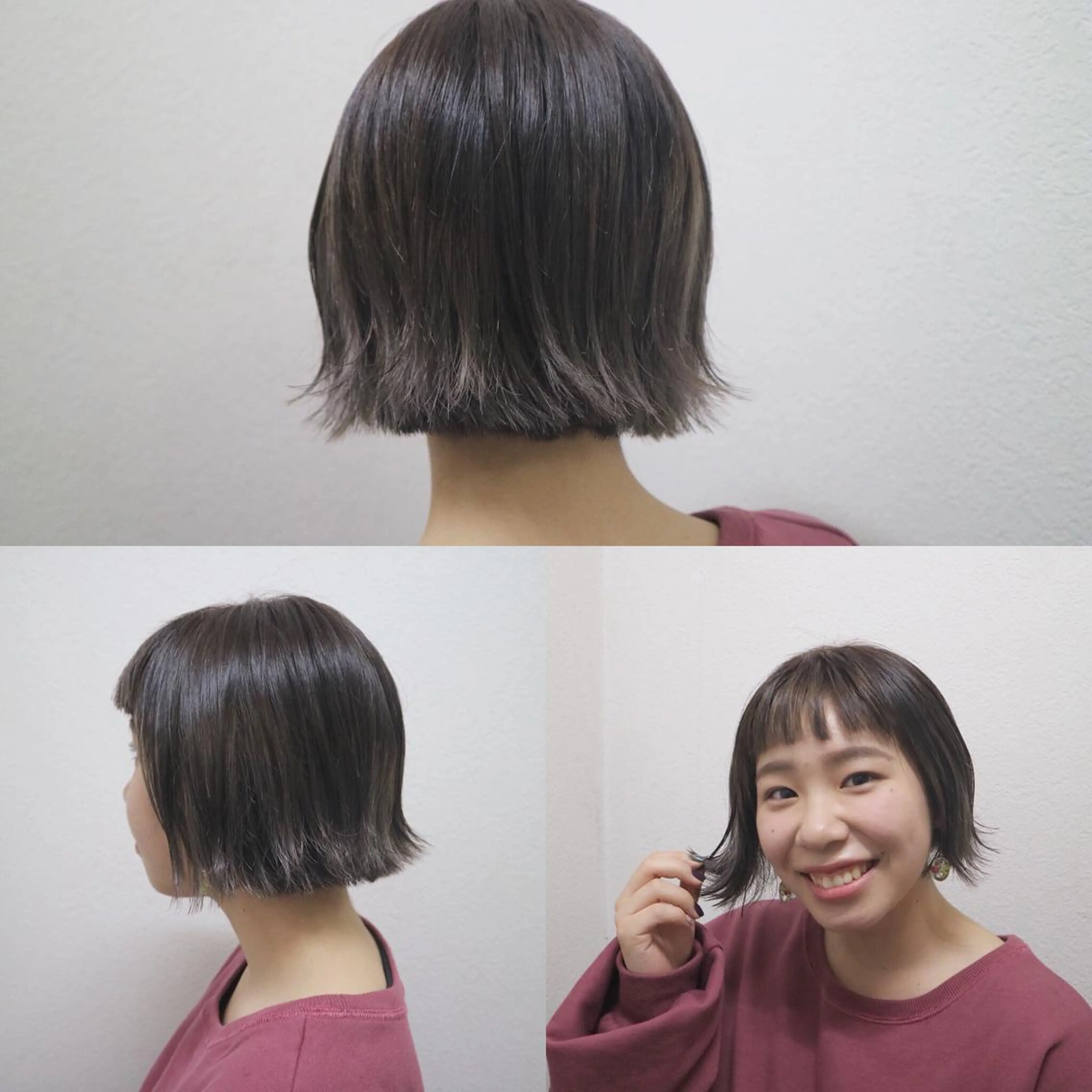 ショート カラー アディクシーカラー ブリーチ 透明感カラー グレージュ ハイライトカラー ヘアカラー トリートメント JIL BLAN 京都のヘアスタイル