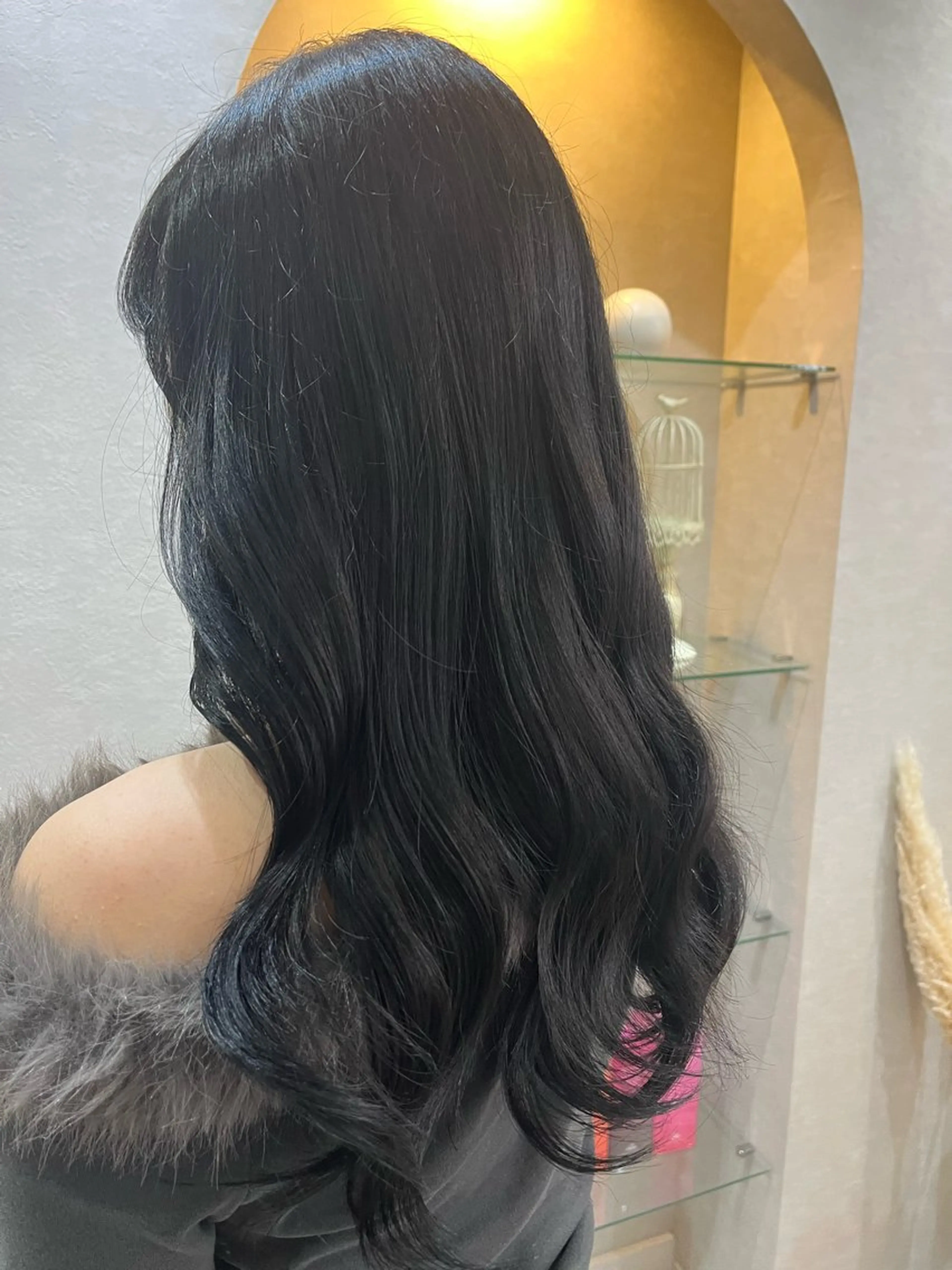 ロング カラー ブルーカラー ネイビーカラー ヘアカラー runa .のヘアスタイル