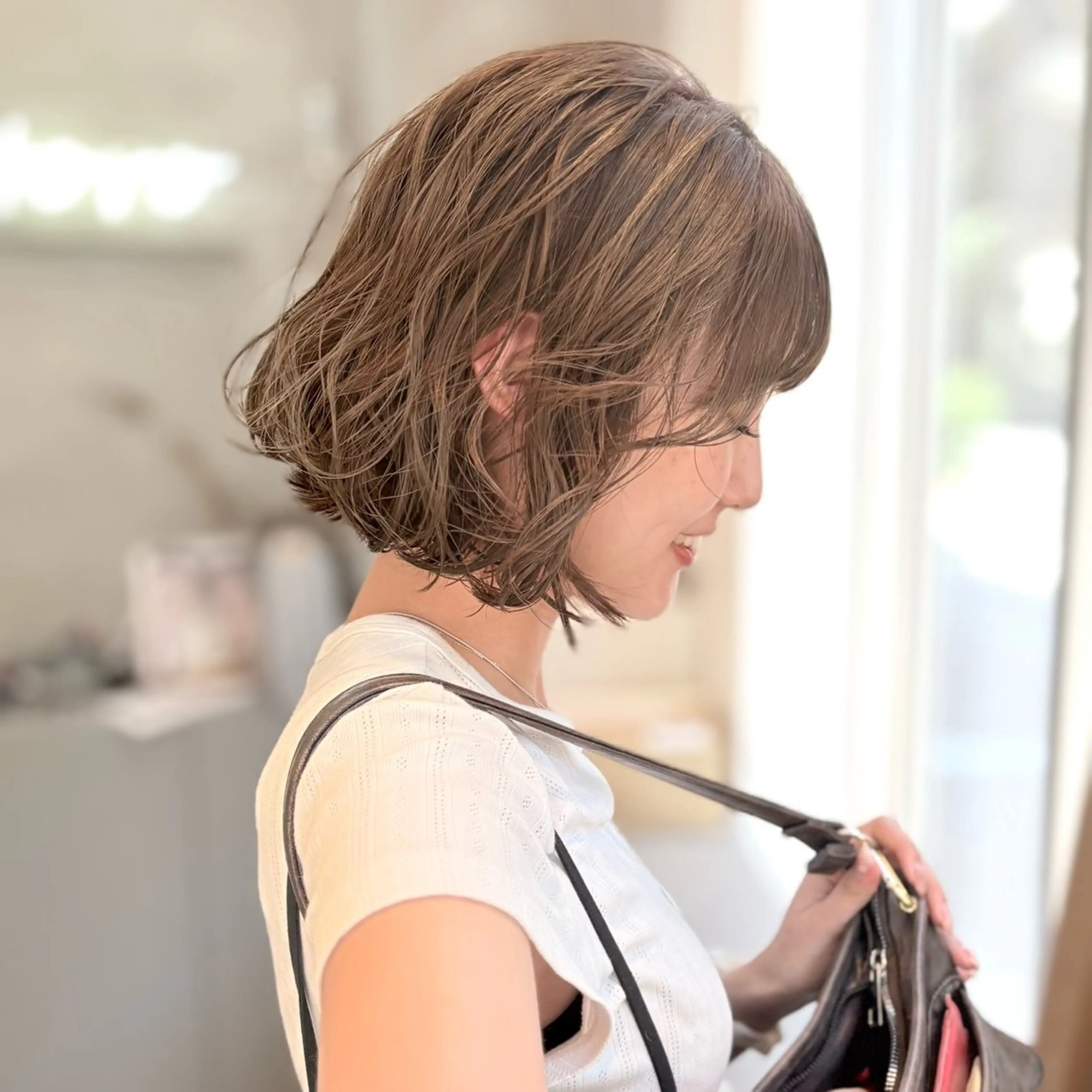 ショート カラー ベージュカラー mashu Atoro所属・梅田美容室/レイヤー /ベージュ/miyuのヘアスタイル