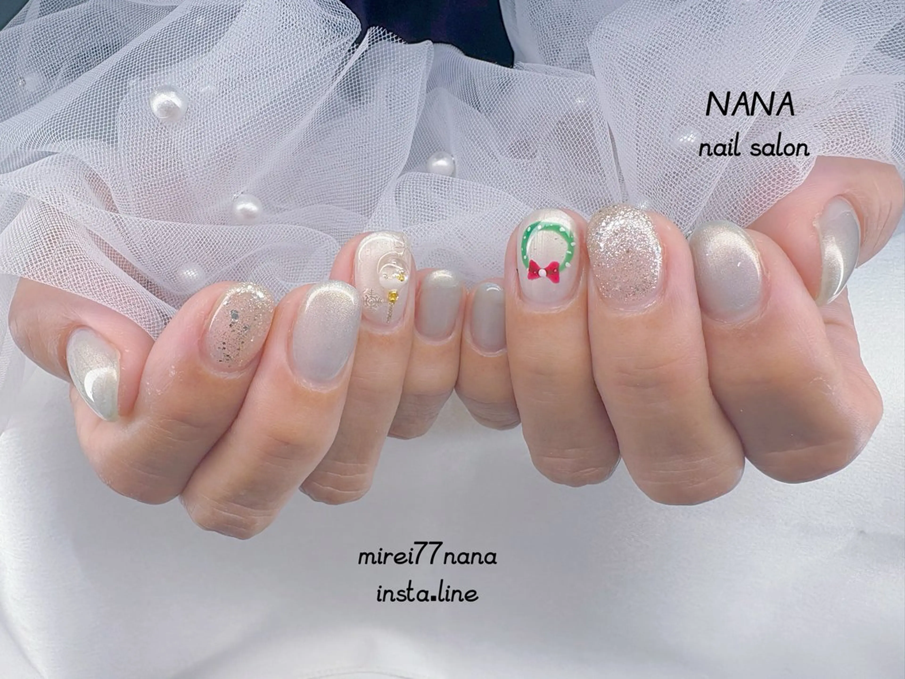 ネイル 冬ネイル クリスマス ハンドネイル NANA nail salonのネイルデザイン