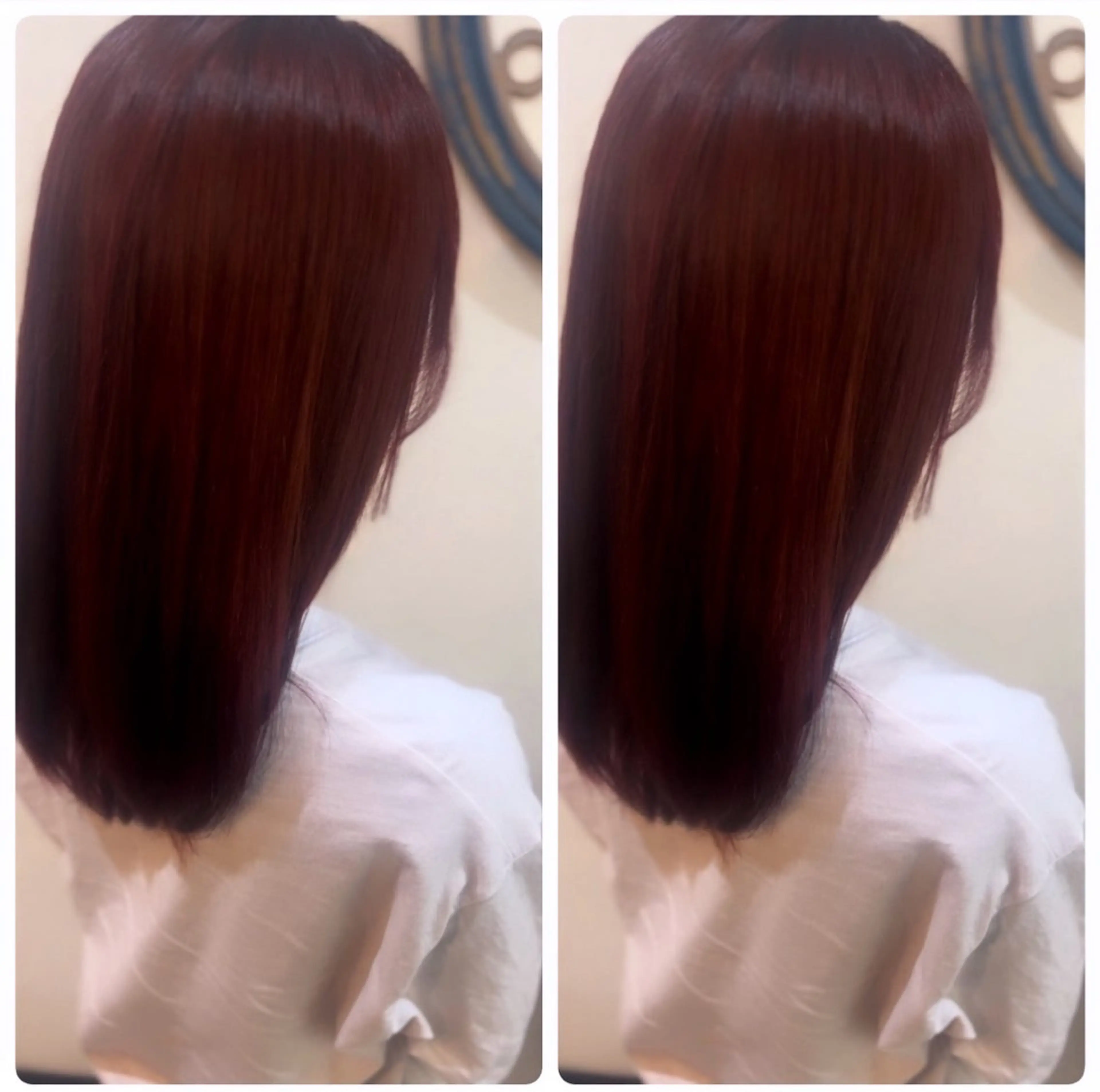 セミロング 縮毛矯正 ヘアカラー 飯星慧斗 /ブリーチ、縮毛矯正のヘアスタイル