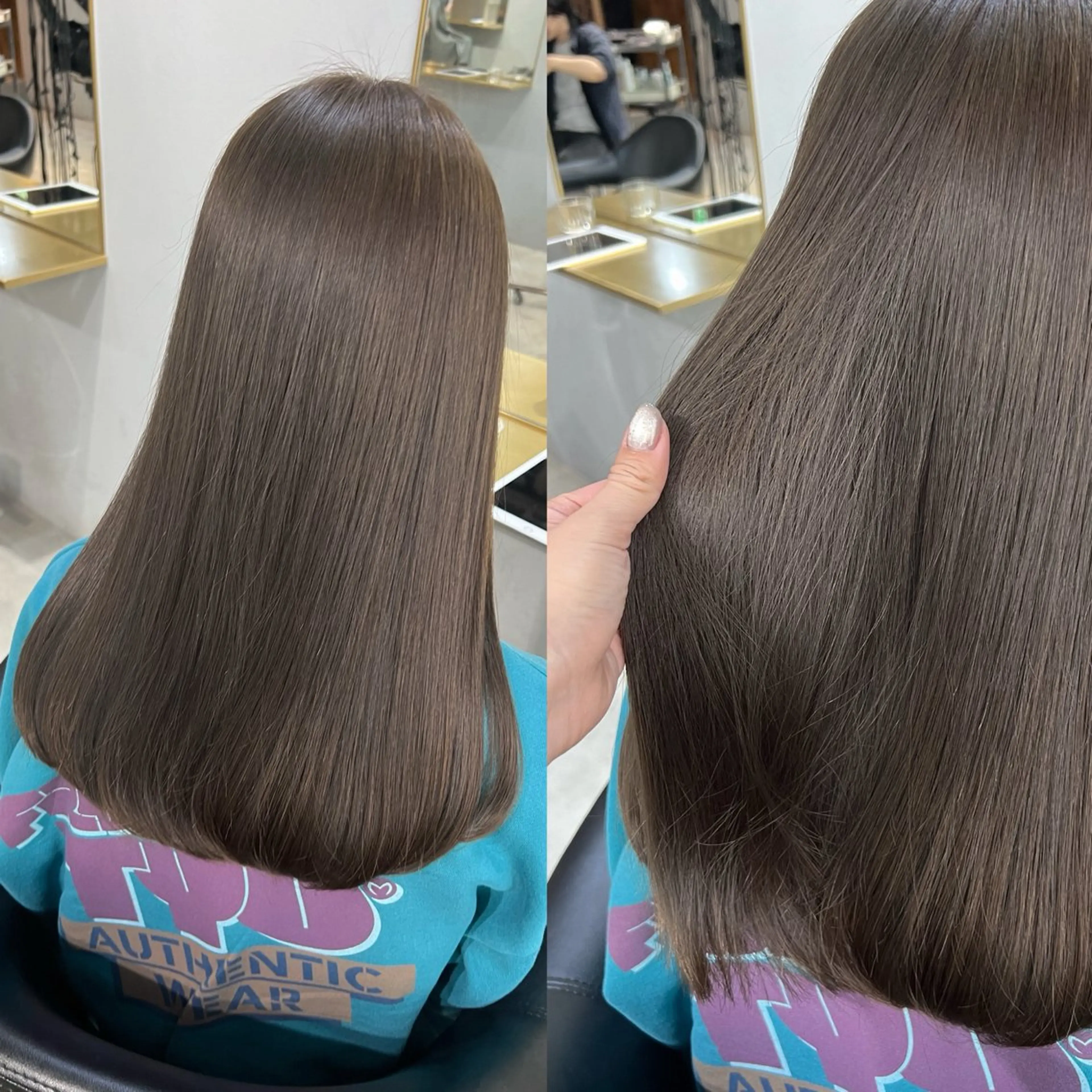 セミロング カラー ベージュカラー オリーブベージュ akane/ボブ /オリーブ/ブラウンのヘアスタイル