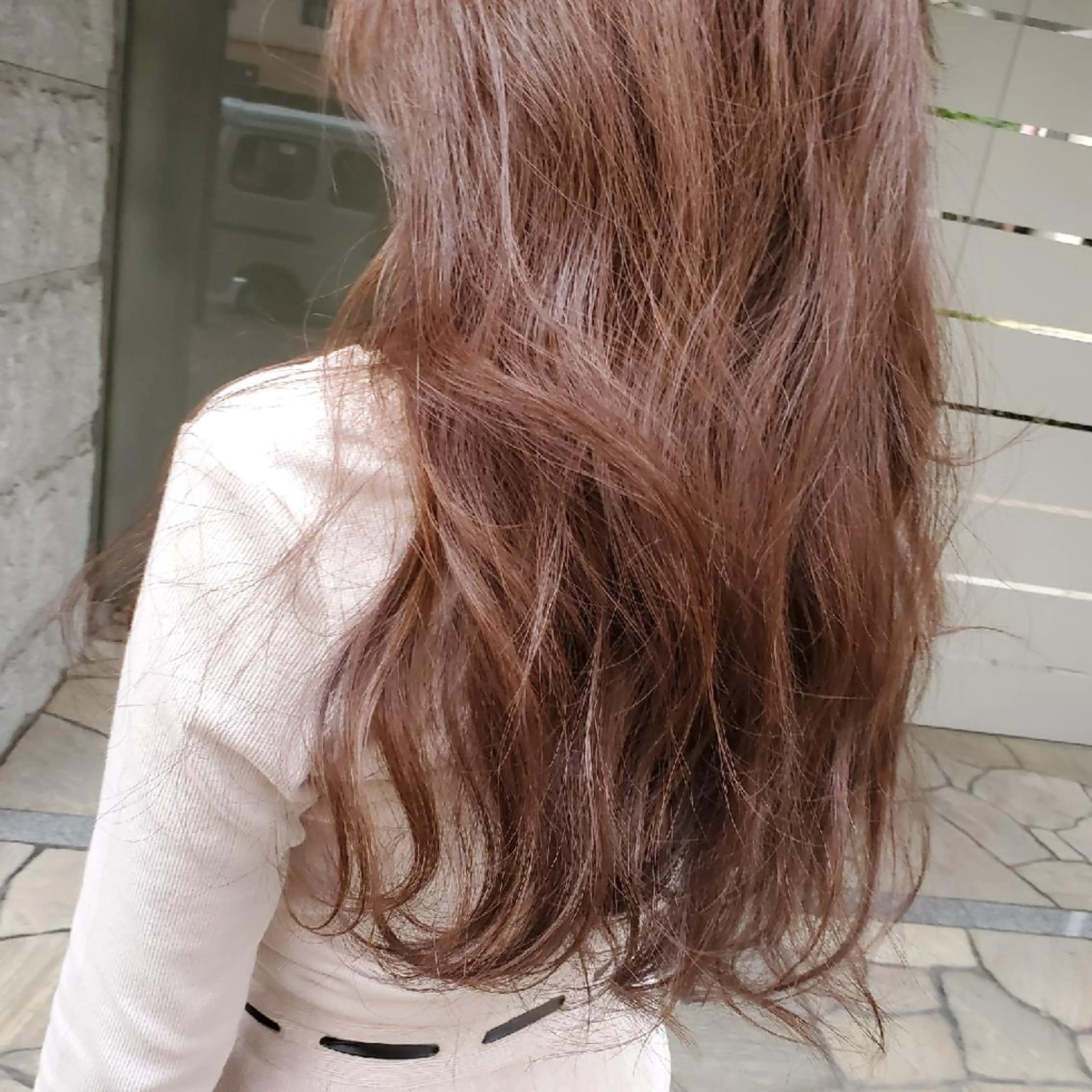 ロング カラー ヘアアレンジ ピンクカラー See by merのマツエク・マツパデザイン