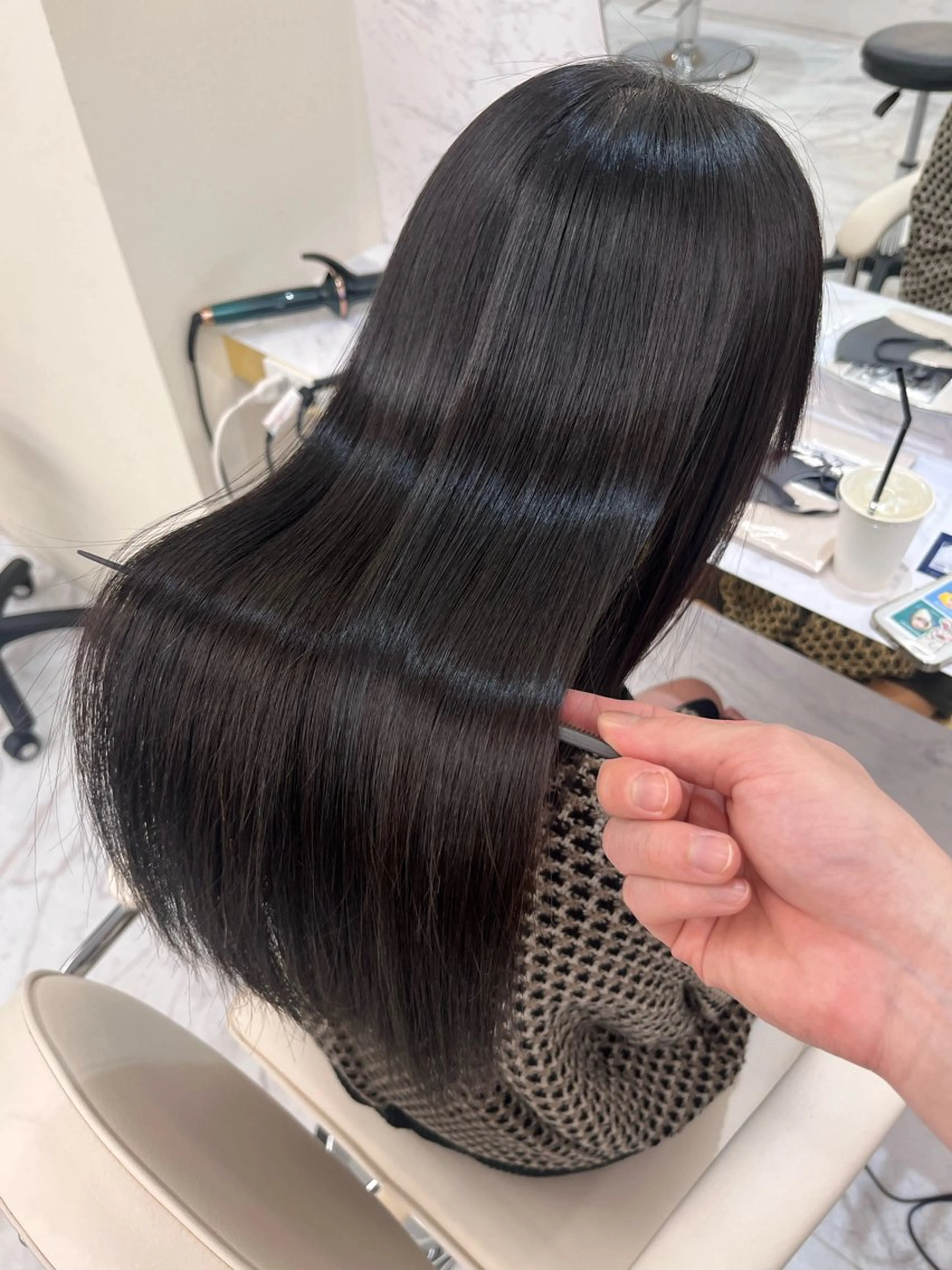 ロング ボブ 髪質改善 韓国風ヘア ロング 縮毛矯正 カット ヘアカラー 縮毛矯正 トリートメント 韓国風🫧髪質改善 村上　蒼生のヘアスタイル