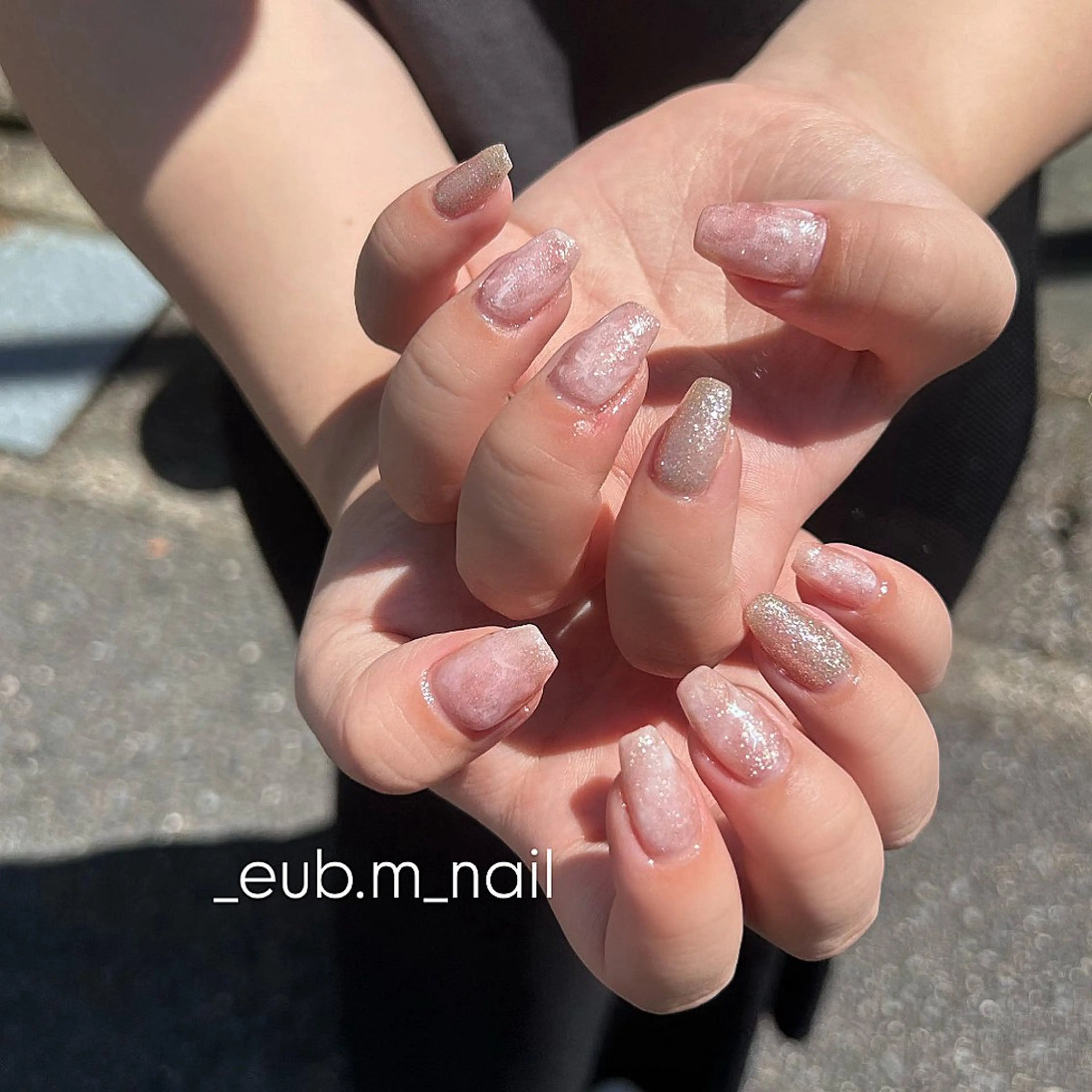 ネイル 大理石ネイル(マーブル) ピンク 深夜ネイルサロン eub.m_nailのネイルデザイン