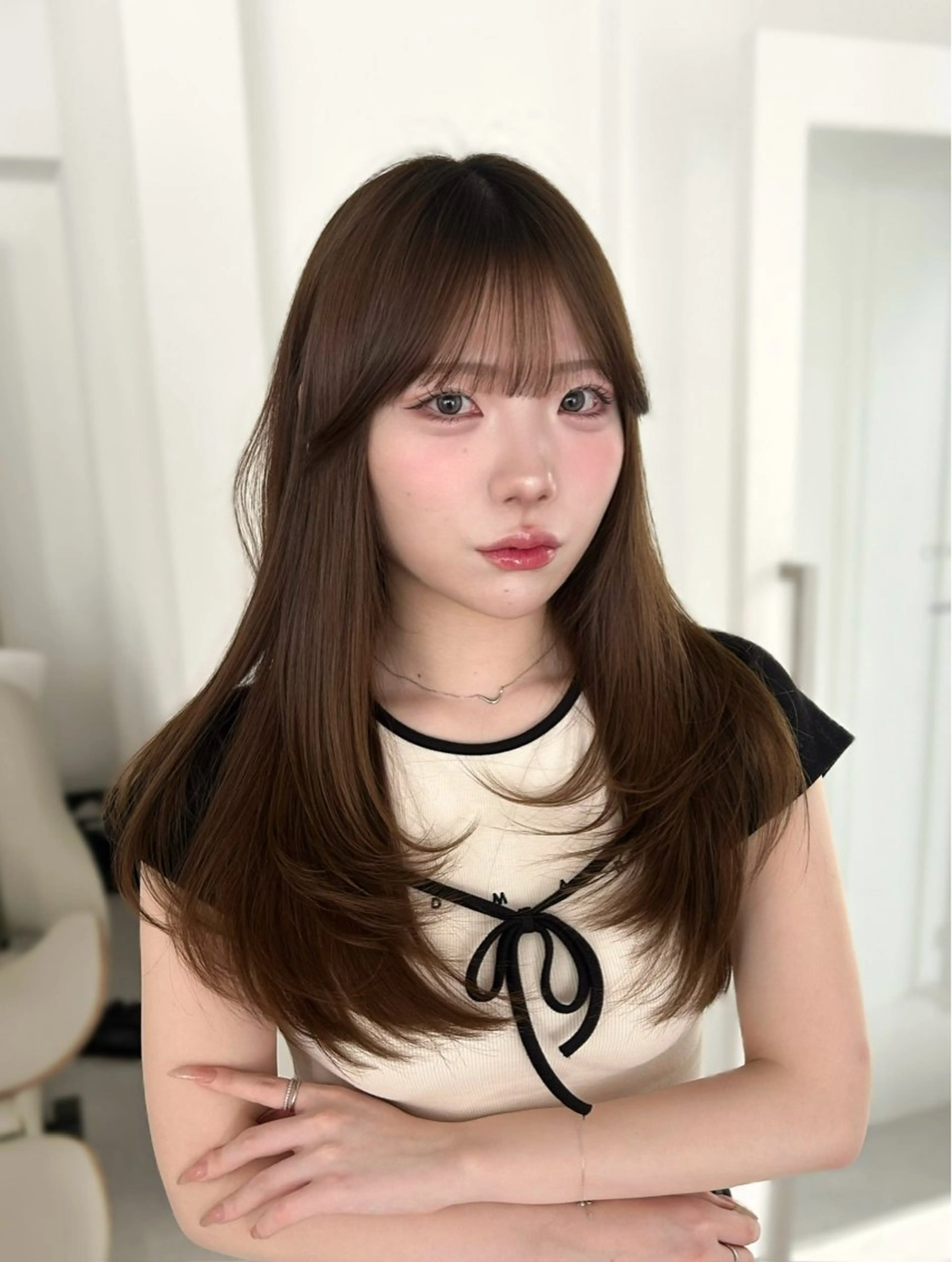 ロング カラー 透明感カラー レイヤーカット 似合わせカット トリートメント カット ヘアカラー トリートメント 加藤 優里のヘアスタイル