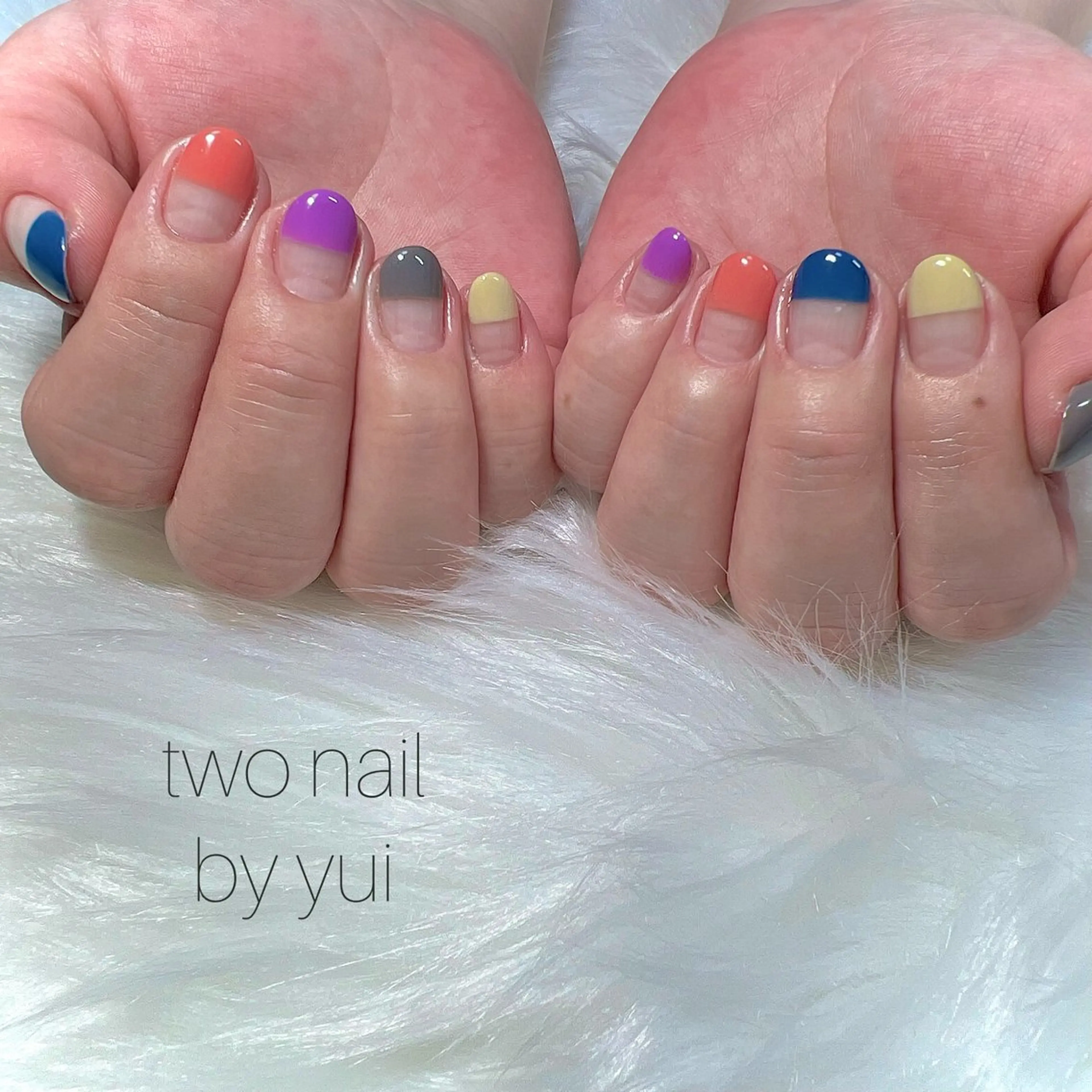 ネイル アートネイル ネイルチップ ホワイト ハンドネイル two nailのネイルデザイン