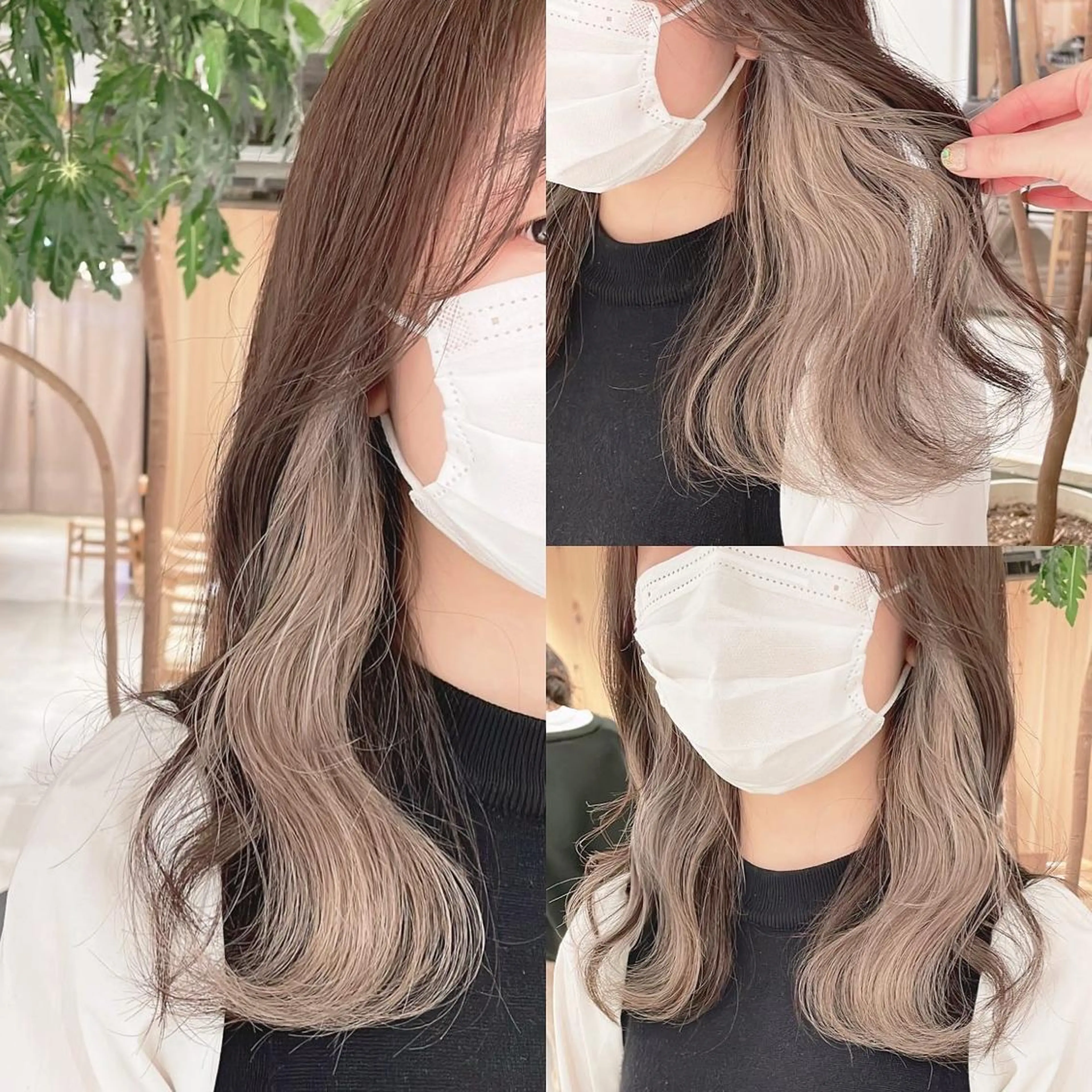 セミロング カラー ベージュカラー ブリーチ インナーカラー ホワイトベージュ ヘアカラー トリートメント 渋谷:インナーカラー ／🍒エリカ🍒のヘアスタイル