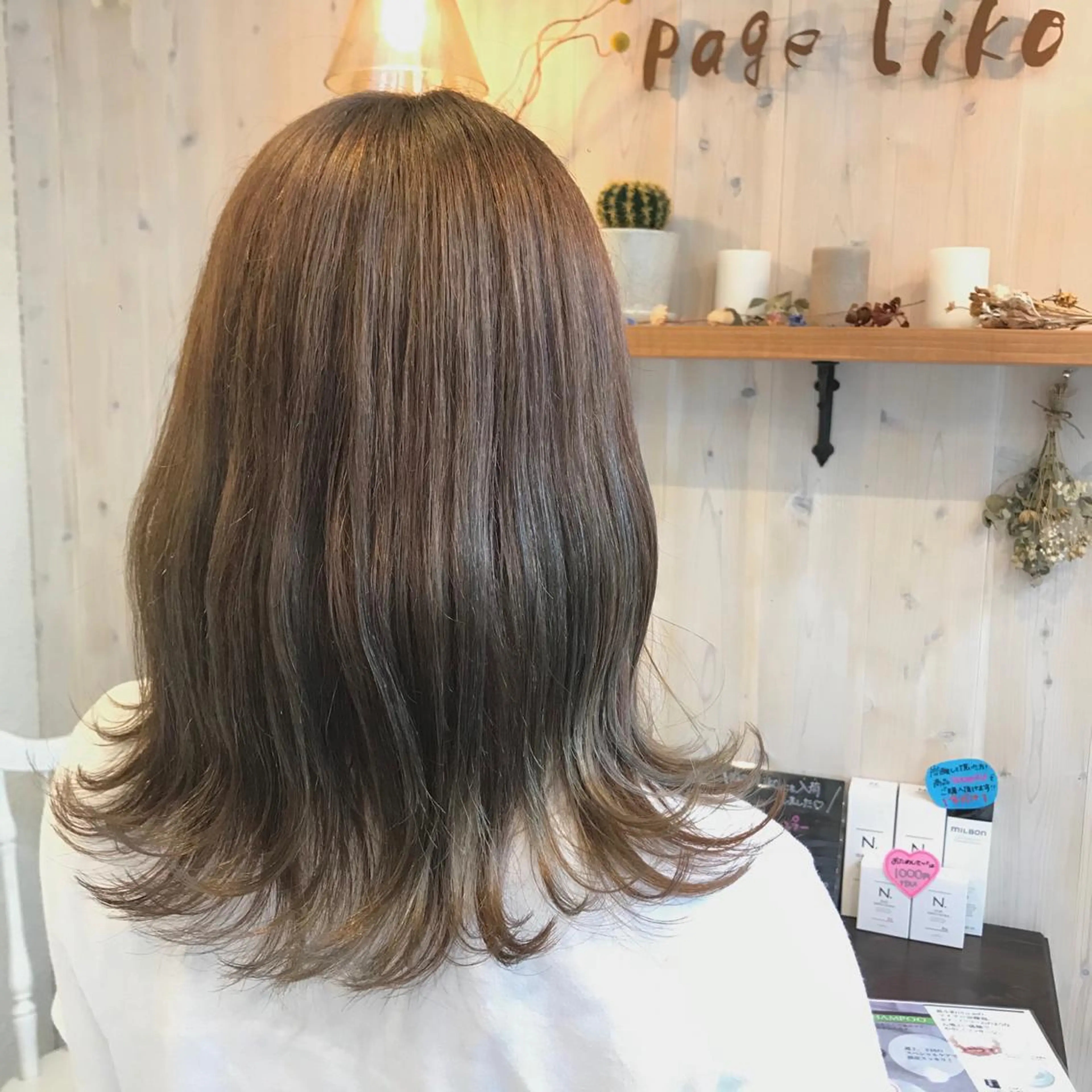 セミロング カラー ベージュカラー ブロンド ブロンドベージュ 透明感カラー/ 寺田千雅子のヘアスタイル